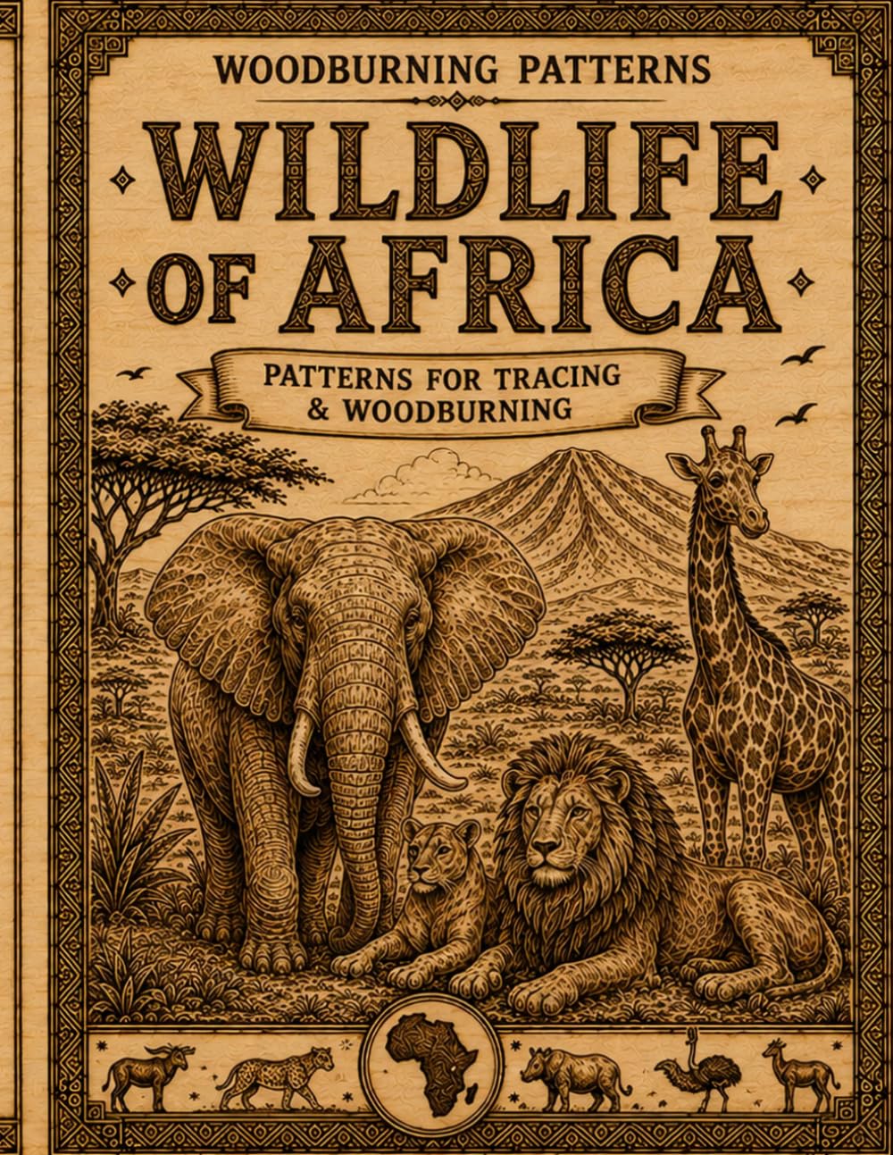 Woodburning Patterns Wildlife of Africa: Detailed African Wildlife Pyrography Patterns for Tracing, Transferring and Wood Burning | Elephants, Lions, Giraffes, Zebras, Rhinos and More baixar o livro de graça