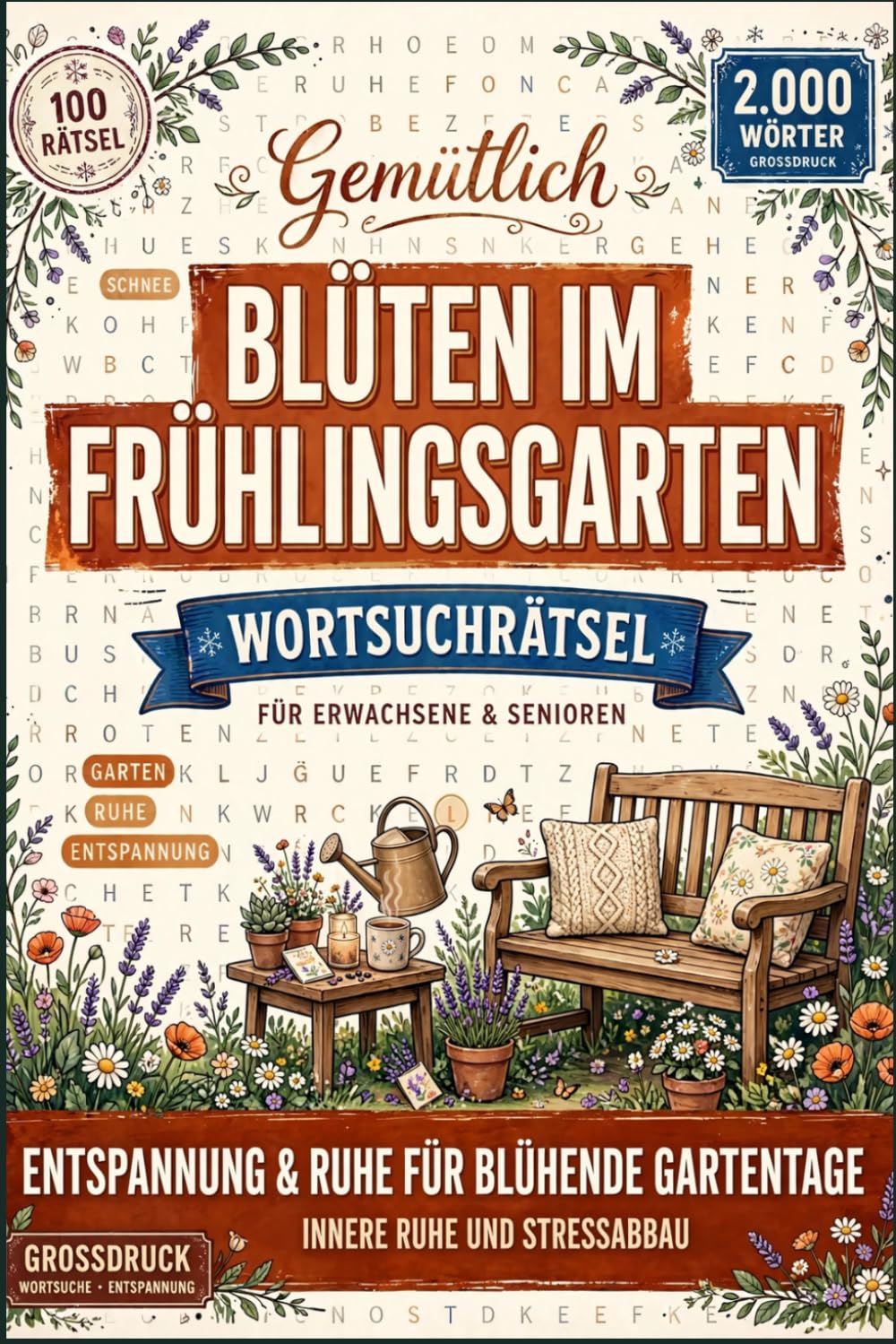 capítulo por capítulo baixar Blüten Im Frühlingsgarten Wortsuchrätsel: Garten-Rätselbuch für Seniorinnen & Erwachsene | 100 Wortsuche in großer Schrift mit 2.000 Wörtern für... Entspannung & Stressabbau (German Edition)