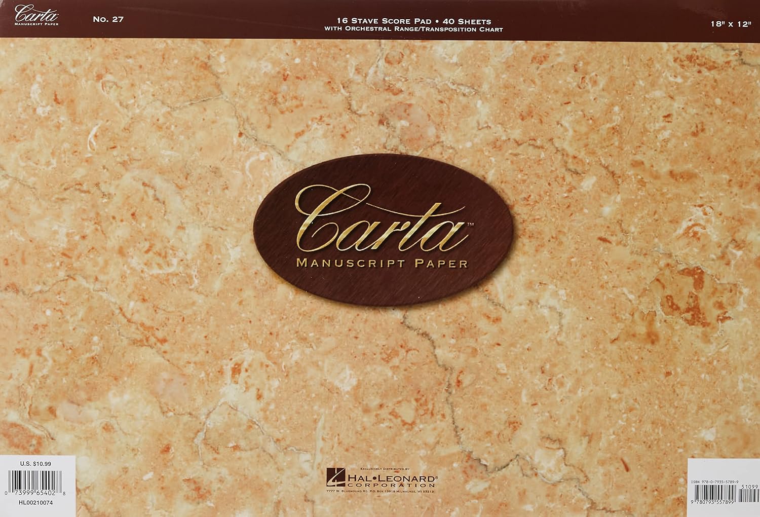 Carta Manuscript Paper No. 27 - Professional: Carta Score Paper