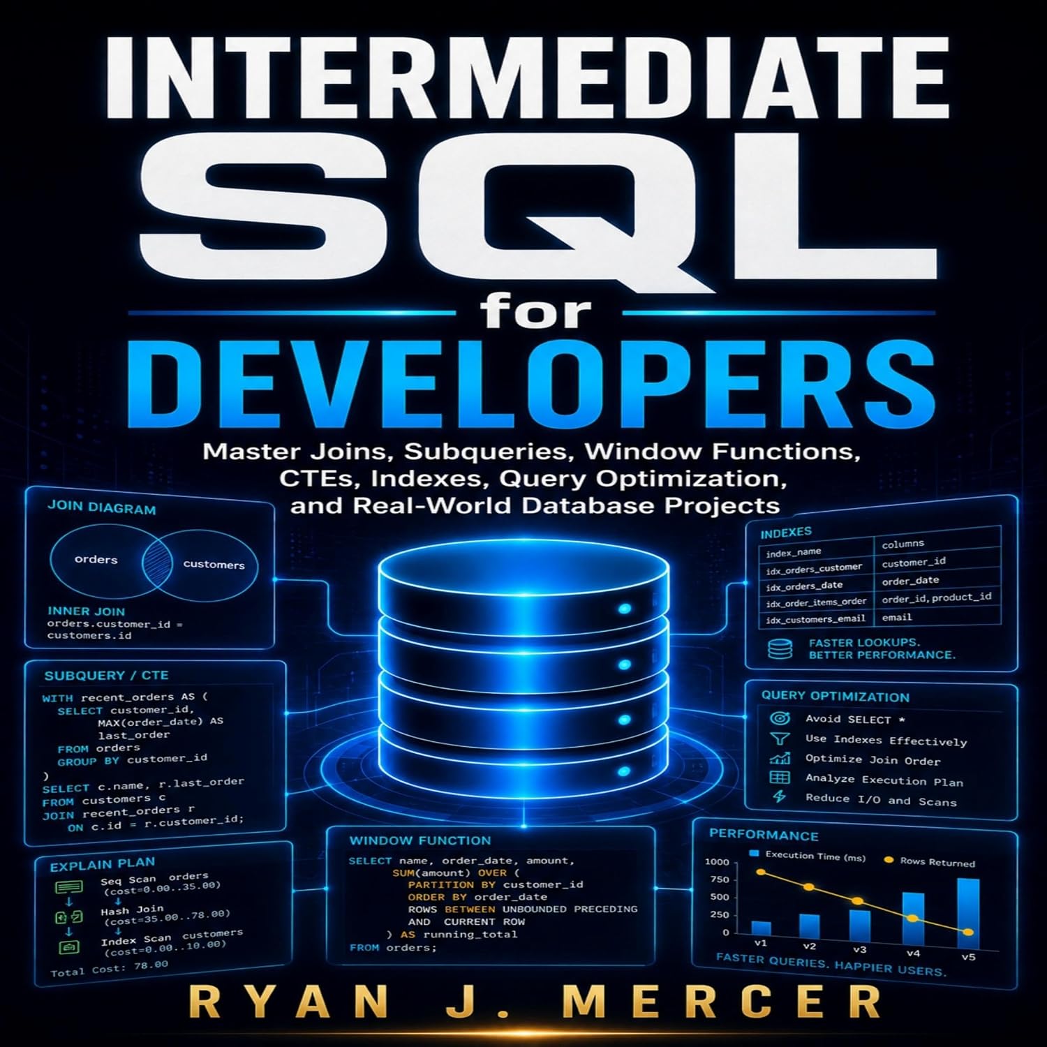 ler totalmente Intermediate SQL for Developers: Master Joins, Subqueries, Window Functions, CTEs, Indexes, Query Optimization, and Real-World Database Projects (Computer Programming Made Easy, Book 16)