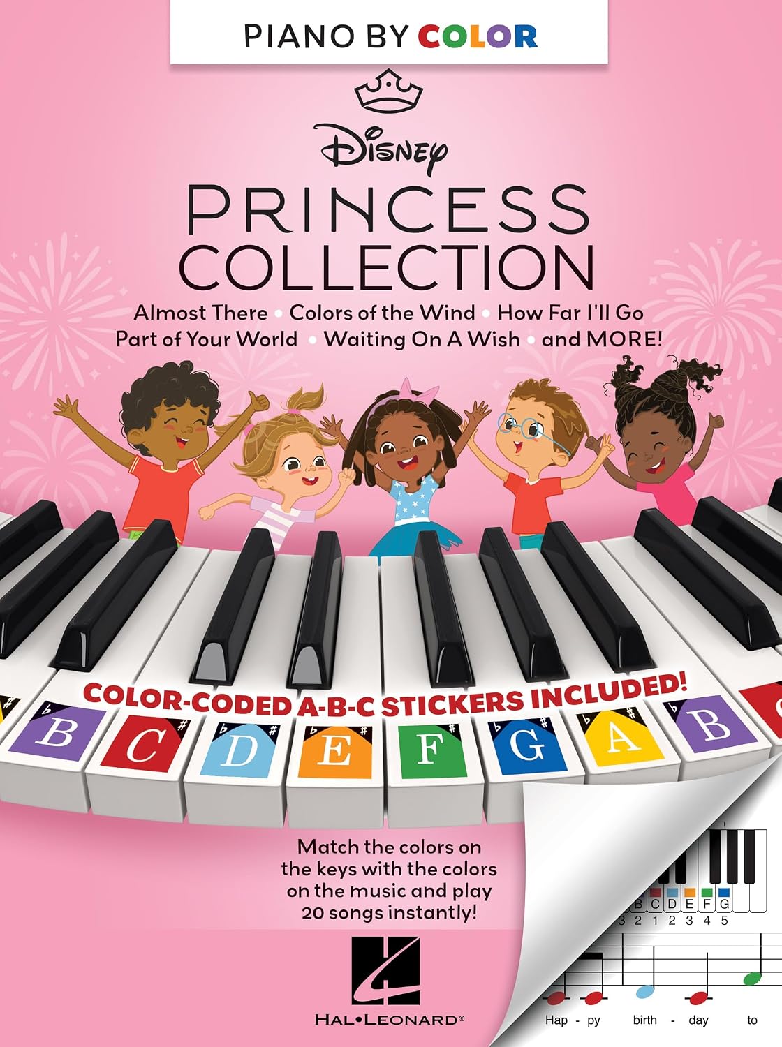 Piano-By-Color - Disney Princess Collection Piano Sheet Music Songbook by Various Color Coded Notation with Matching Stickers 20 Disney Princess Songs and Bonus Activities for Kids baixar o livro de graça