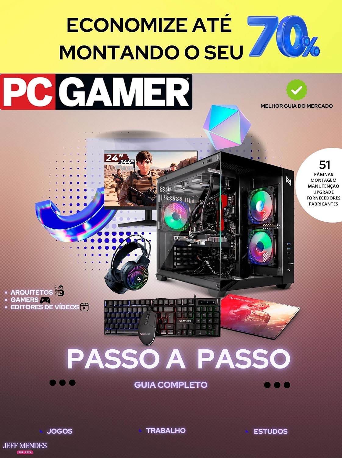 ler totalmente Guia: Monte seu PC Gamer dos Sonhos – Passo a Passo: Aprenda tudo sobre montagem, peças ideais, upgrades e fornecedores confiáveis para montar o setup gamer perfeito, economizando até 70%.
