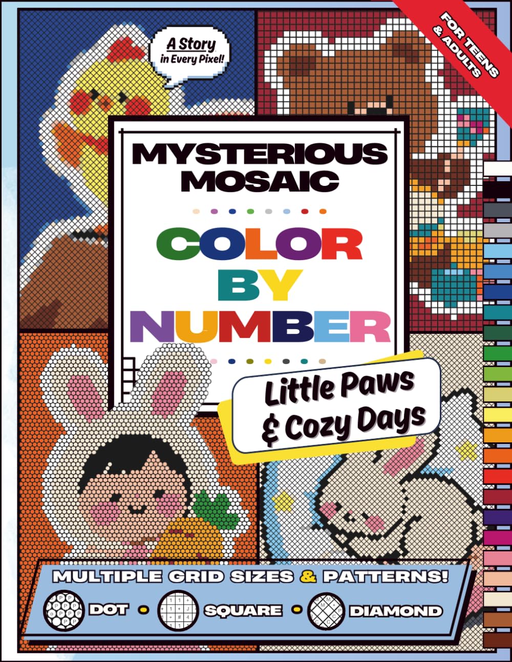 ler totalmente Mysterious Mosaic, Color by Number: Little Paws & Cozy Days: A Cute Animal Coloring Book for Teens and Adults with Baby-Themed Designs and Multiple Grid Styles