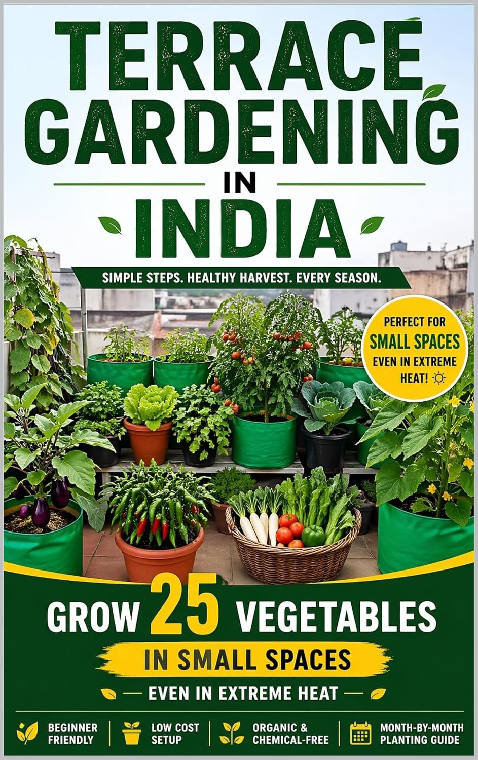 ler totalmente Terrace Gardening in India: Grow 25 Vegetables in Small Spaces (Even in Extreme Heat) (English Edition)