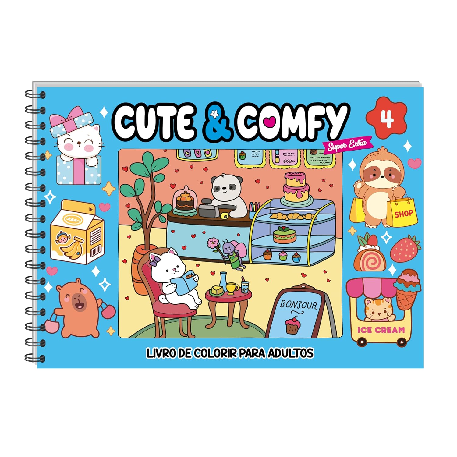 capítulo por capítulo baixar Cute & Comfy Super Extra - Livro de Colorir Adulto - Capa Dura Holográfica