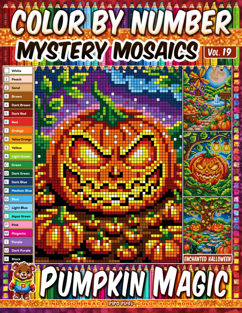 Color by Number - Pumpkin Magic - Mystery Mosaic Coloring Book - Vol. 19: 20 Pixel Art Designs - Enchanting Pumpkins And Magical Autumn Nights (Premium Print: Mystery Mosaic) baixar livro de graça