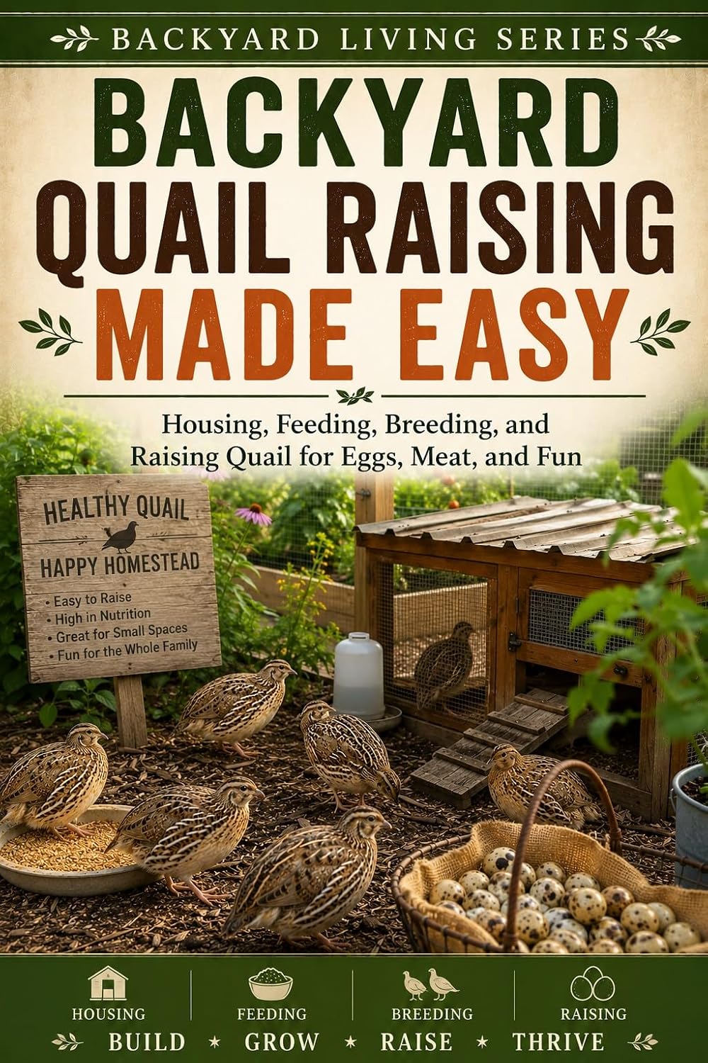 ler totalmente Backyard Quail Raising Made Easy: Housing, Feeding, Breeding, and Raising Quail for Eggs, Meat, and Fun (Backyard Living) (English Edition)
