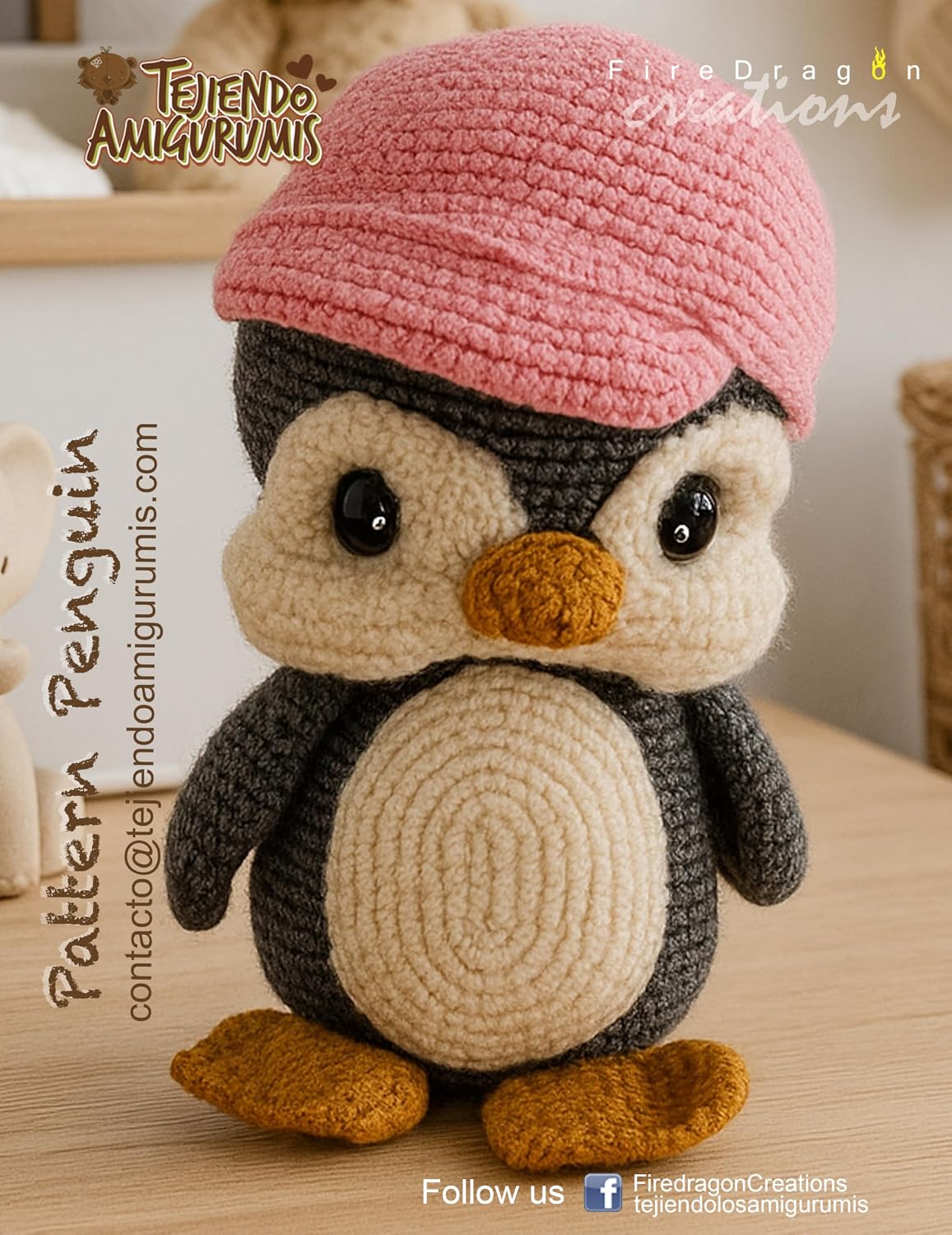 Penguin with beret Amigurumi Pattern: Print copy layout (English Edition) baixar livro de graça