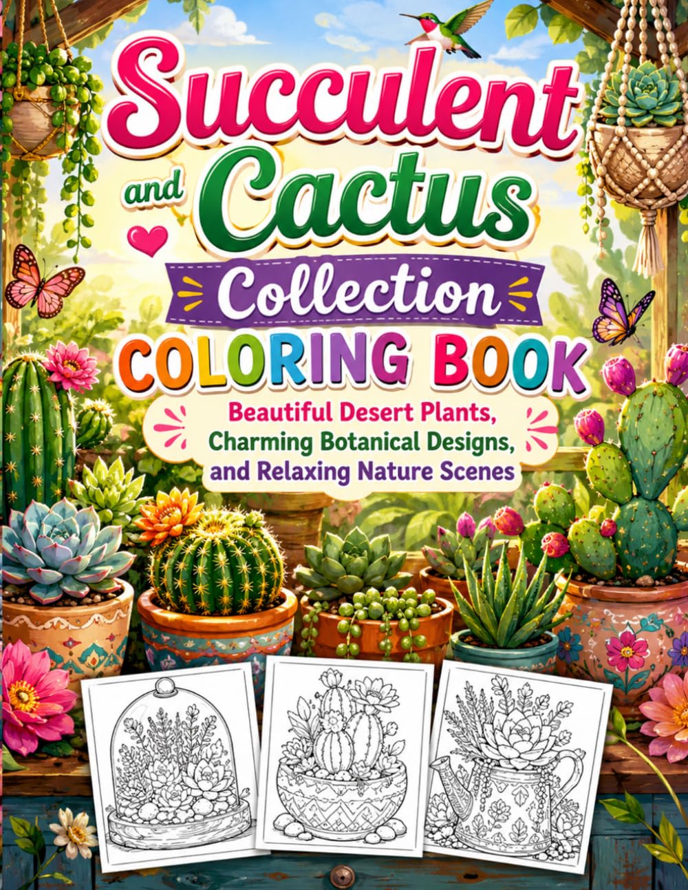 Succulent and Cactus Collection Coloring Book: Beautiful Desert Plants, Charming Botanical Designs, and Relaxing Nature Scenes baixar o livro de graça