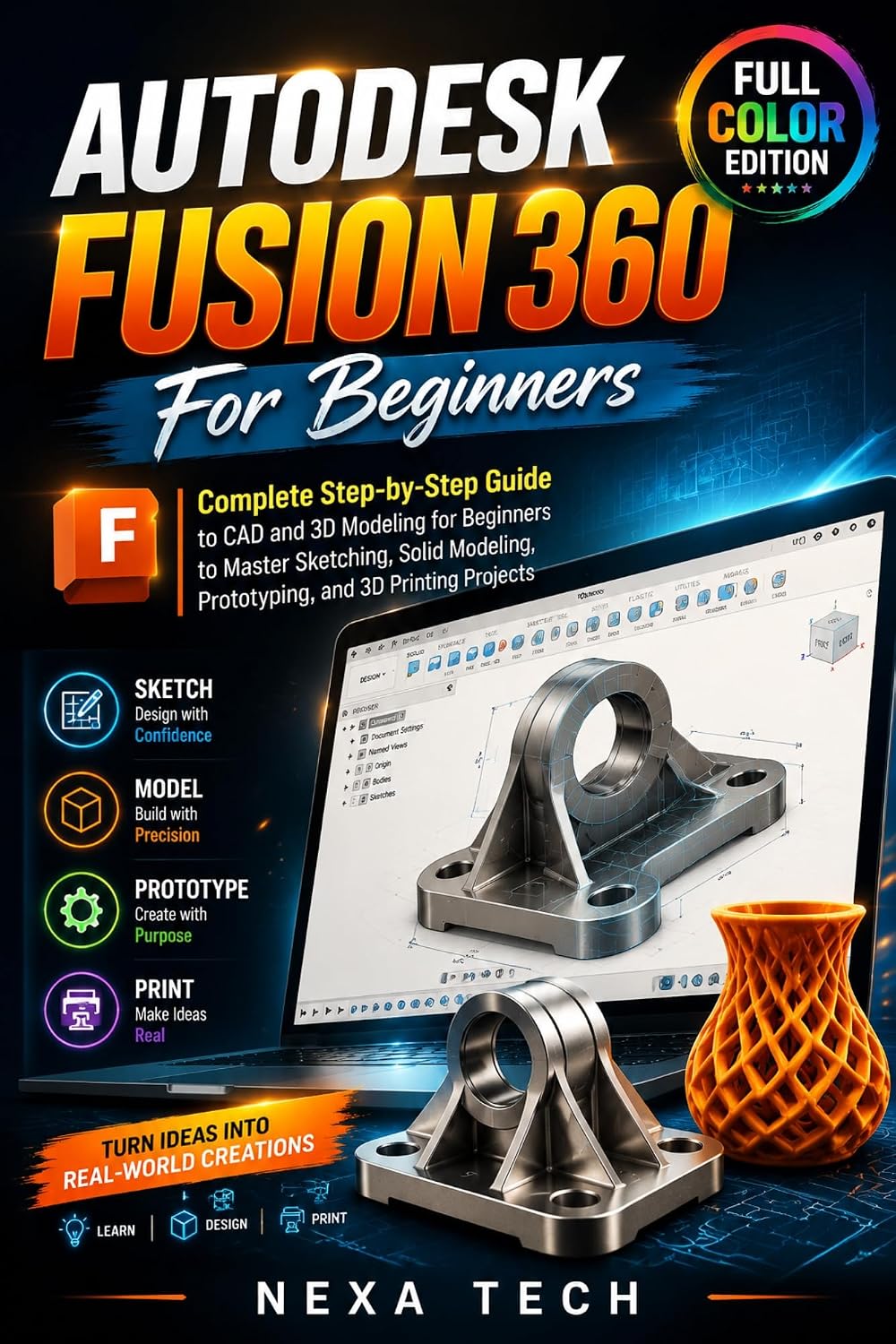 Autodesk Fusion 360 For Beginners: Complete Step-by-Step Guide to CAD and 3D Modeling for Beginners to Master Sketching, Solid Modeling, Prototyping, and 3D Printing Projects (English Edition) baixar o livro de graça