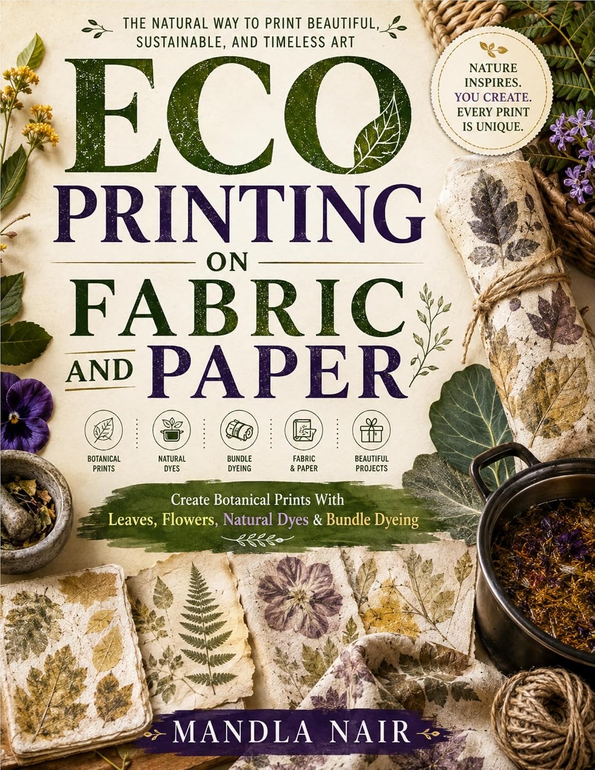 ECO PRINTING ON FABRIC AND PAPER: Create Botanical Prints With Leaves, Flowers, Natural Dyes & Bundle Dyeing (English Edition) baixar livro de graça
