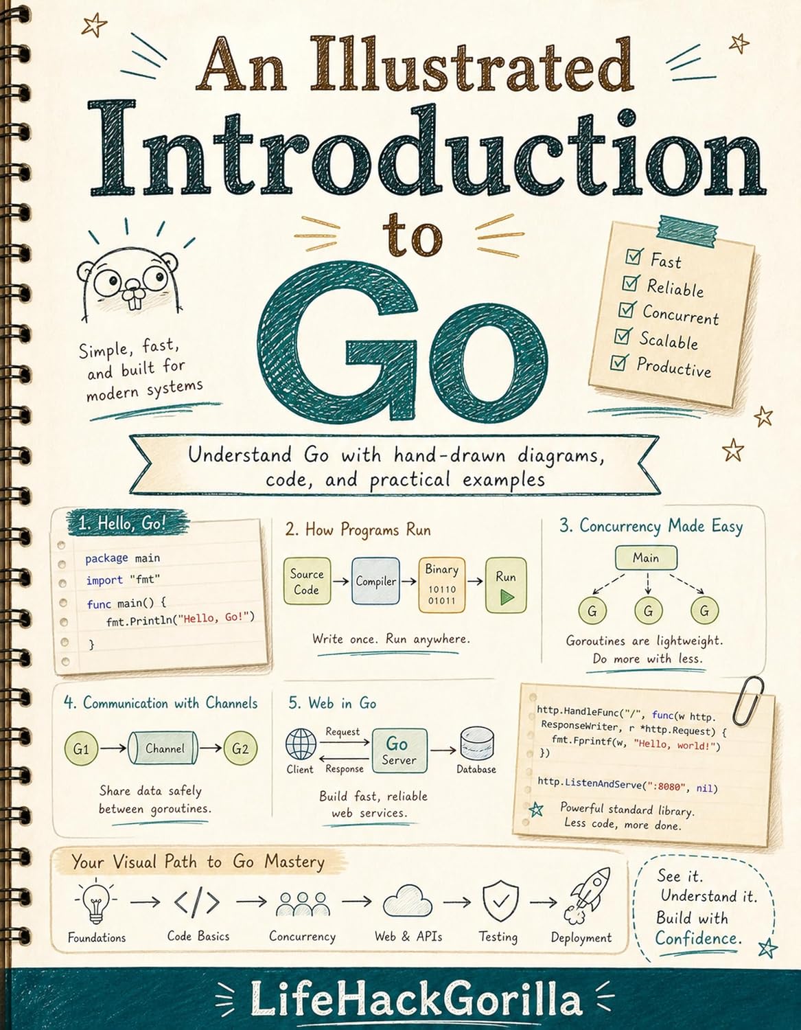 ler totalmente An Illustrated Introduction to Go: Golang for Systems Engineers: A Beginner-Friendly Guide to Backend Development, APIs, Concurrency, CLI Tools, Web Servers,... IT Basics Book 1) (English Edition)