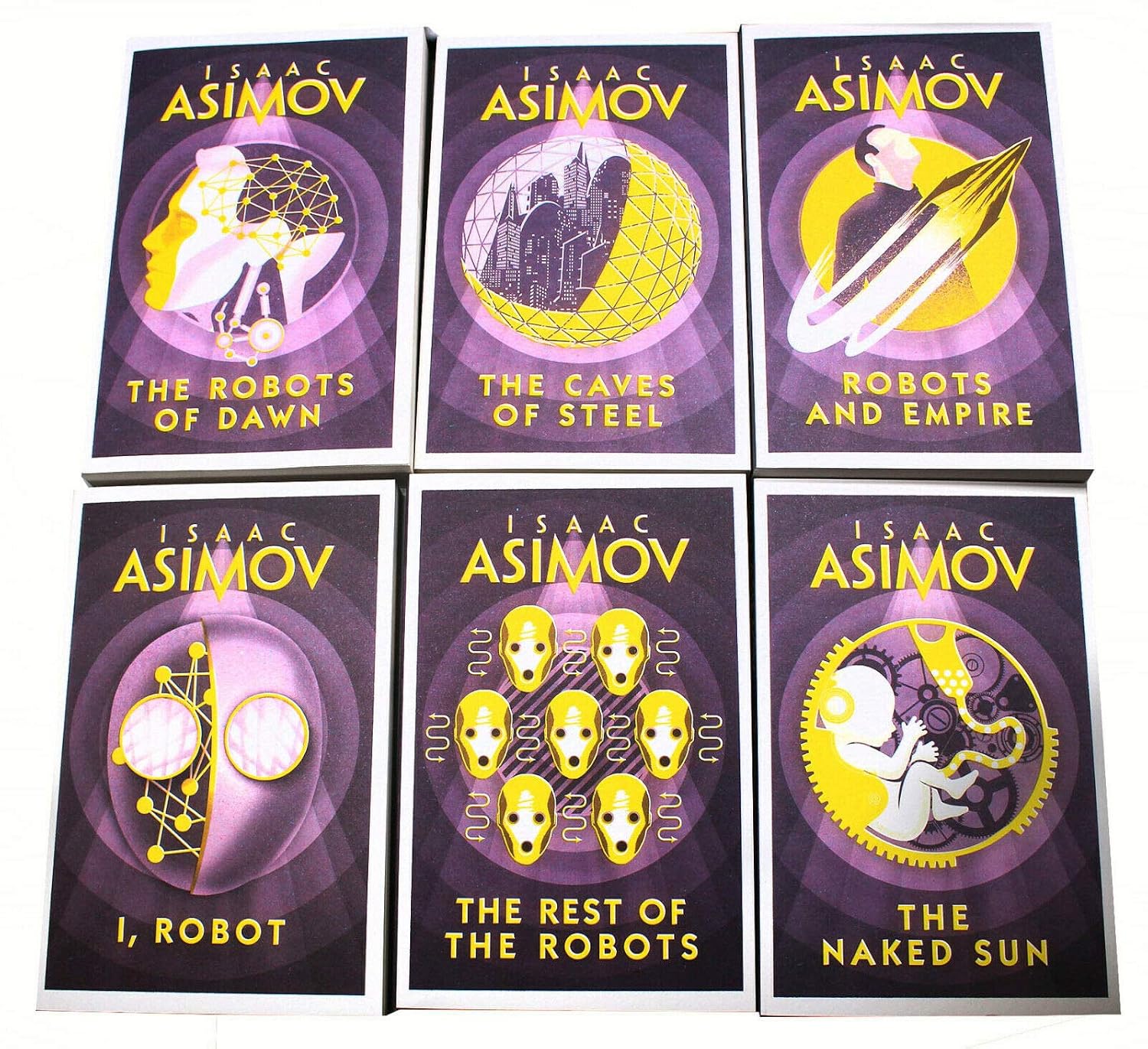 ler totalmente Isaac Asimov Robot Series 6 Books Collection Set (I, Robot, The Robots of Dawn, The Naked Sun, The Rest Of The Robots, The Caves of Steel, Robots and Empire)