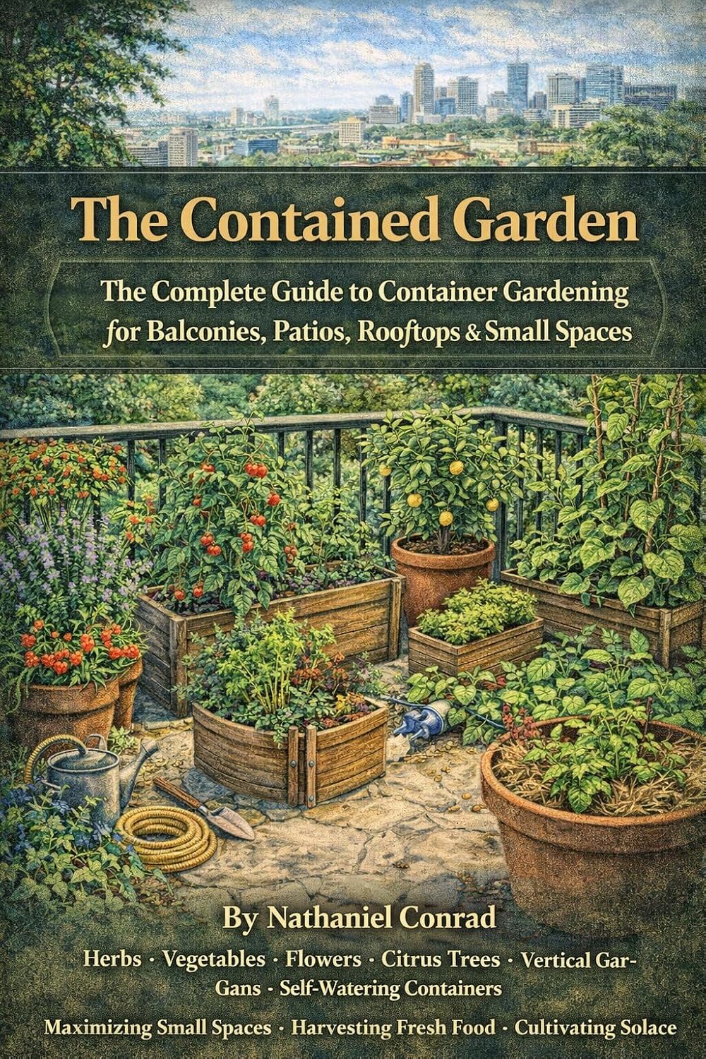 ler totalmente THE CONTAINED GARDEN: The Complete Guide to Container Gardening for Balconies, Patios, Rooftops & Small Spaces (The Garden Wisdom Series: From Seed to... to Shelf · Root to Remedy) (English Edition)