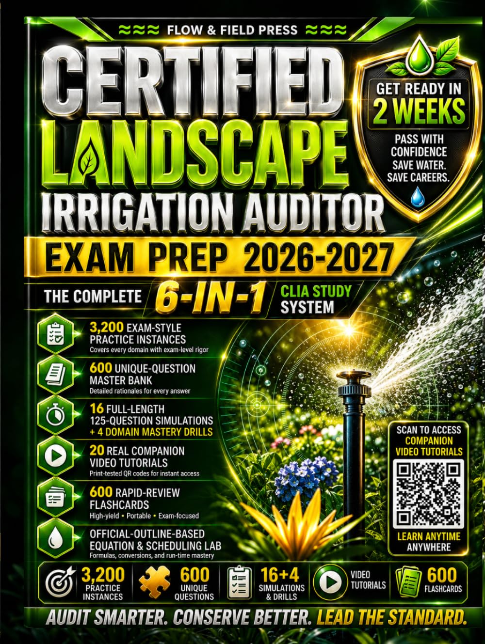 Certified Landscape Irrigation Auditor Exam Prep 2026-2027: Get Ready in 2 Weeks with a 6-in-1 CLIA System: 3,200 Practice Items, 16 Full-Length Simulations, 20 Video Tutorials & 600 Flashcards baixar o livro de graça