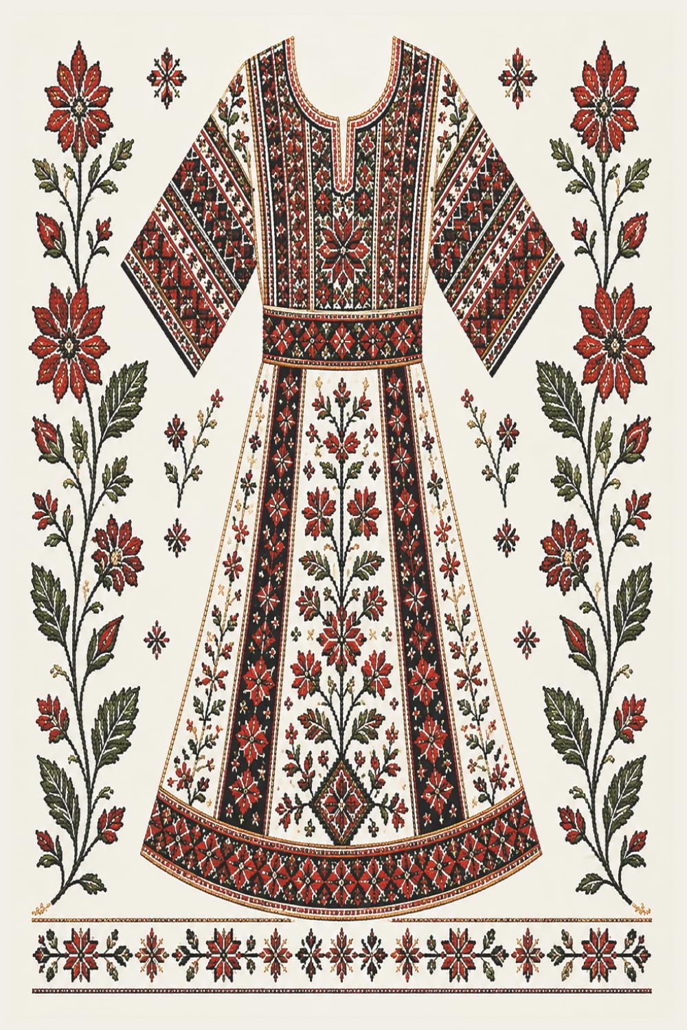 Tatreez Palestinian Embroidery Patterns: Traditional Palestinian Thobes and the Art of Needle and Thread baixar livro de graça