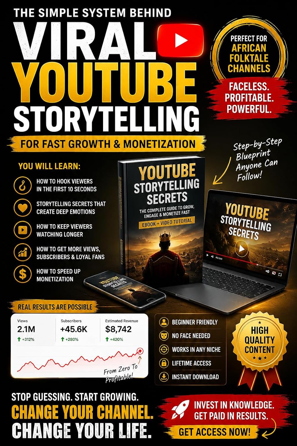 ler totalmente Secret Strategies Behind My YouTube Viral African Folktales Creation (English Edition)