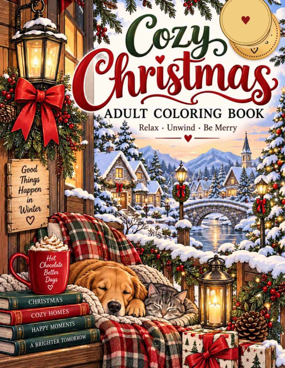 Cozy Christmas Adult Coloring Book: Relaxing Festive Coloring Pages with Cozy Rooms, Snowy Villages, Christmas Treats, Reindeer & Winter Magic baixar o livro de graça