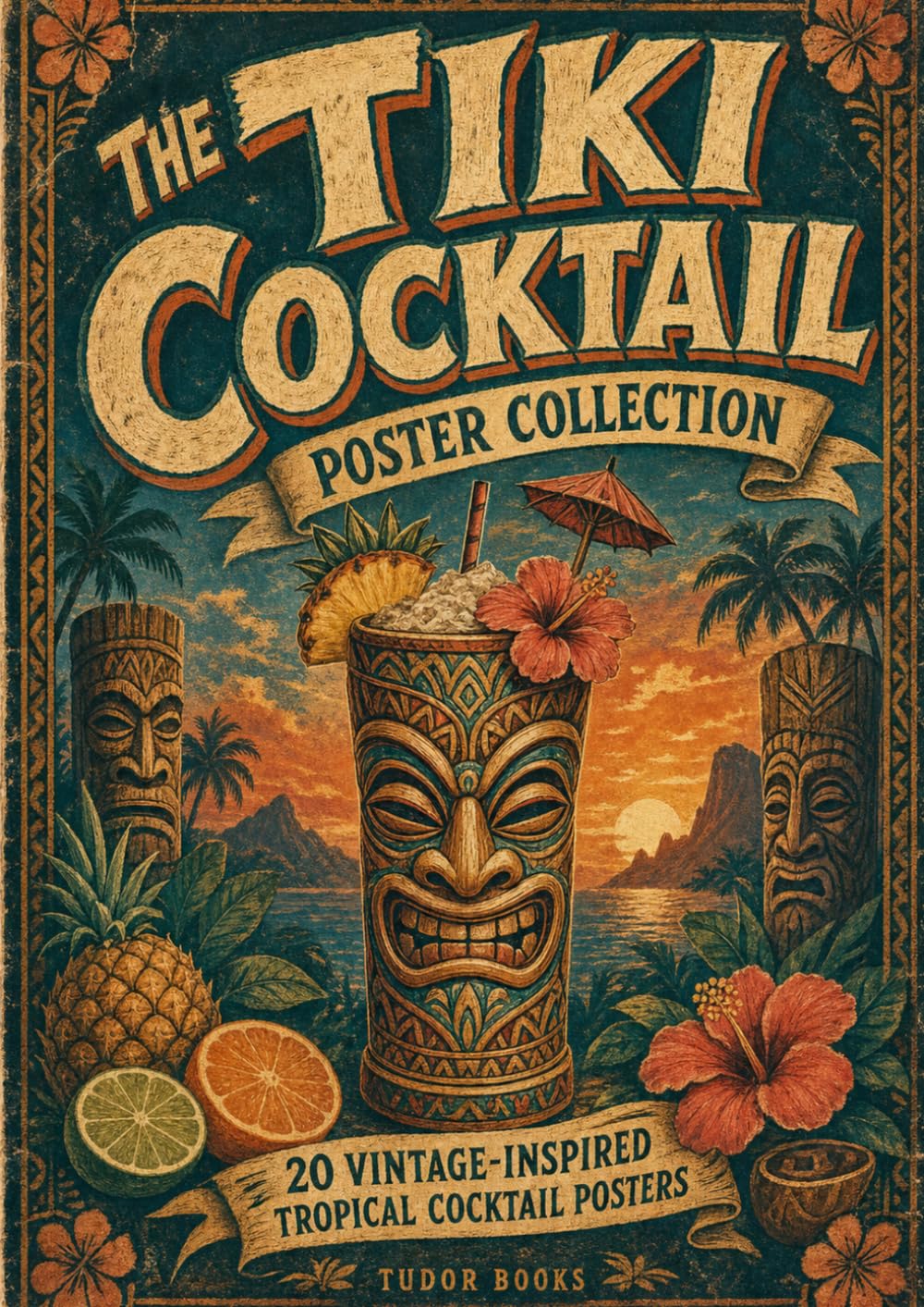 Retro Tiki Cocktail Gallery Wall Art: 20 Frameable Vintage Tropical Drink Posters for Home Bars, Patios, Man Caves and Beach Houses baixar o livro de graça