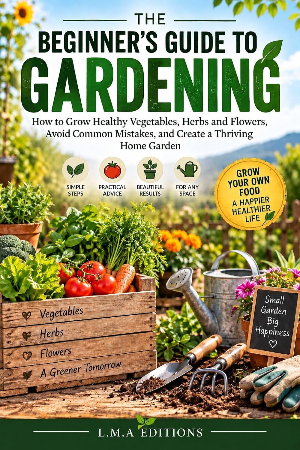 ler totalmente The Beginner’s Guide to Gardening: How to Grow Healthy Vegetables, Herbs and Flowers, Avoid Common Mistakes, and Create a Thriving Home Garden (English Edition)