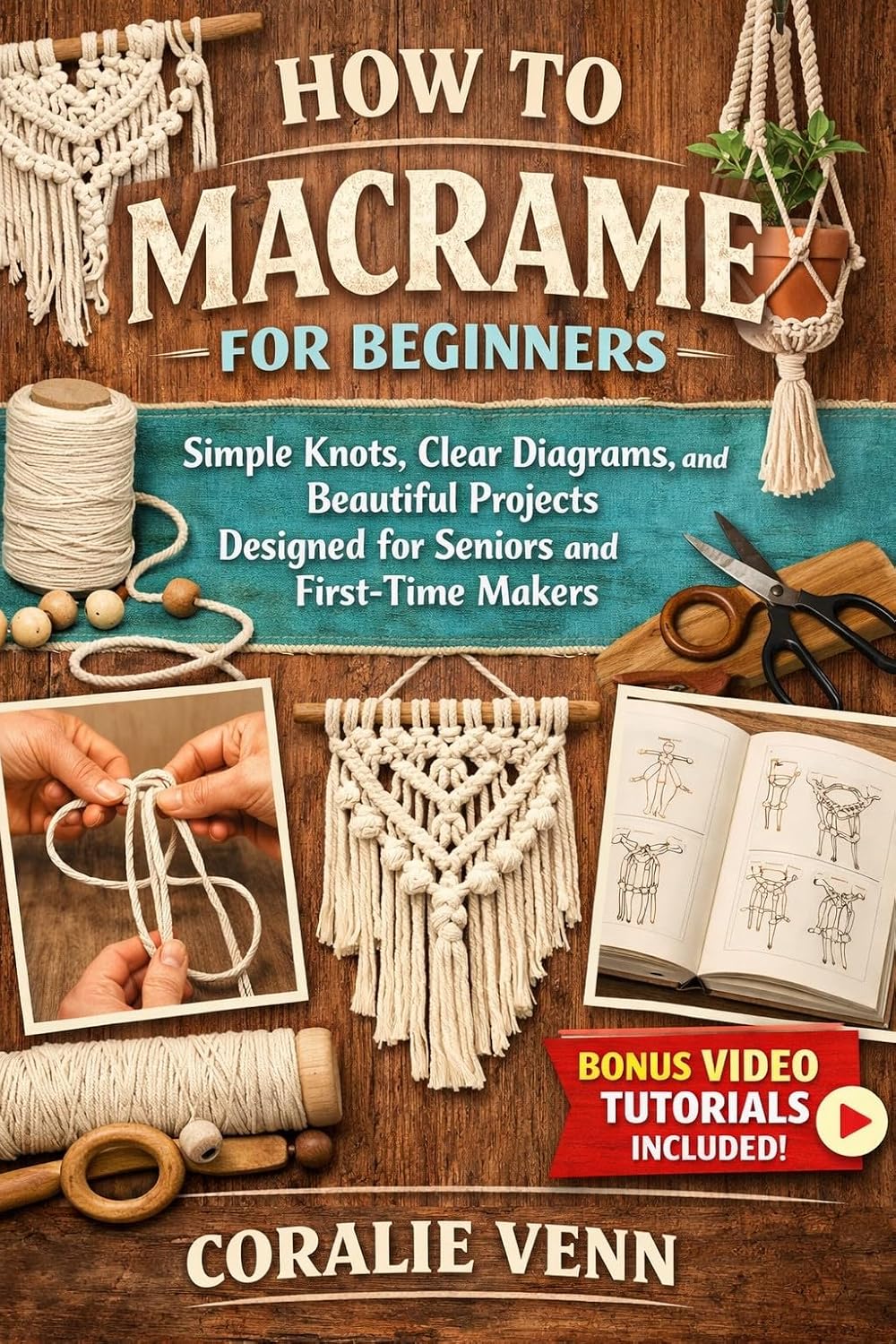 ler totalmente EVERYDAY MACRAME FOR BEGINNERS: Simple Knots, Clear Diagrams, and Beautiful Projects Designed for Seniors Over 50 and First-Time Makers. (English Edition)