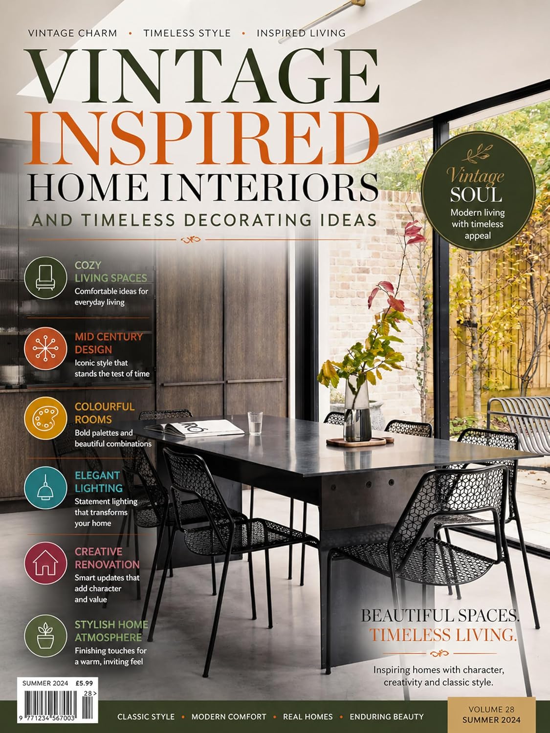ler totalmente Vintage Inspired Home Interiors and Timeless Decorating Ideas: Cozy Living Spaces Mid Century Design Colourful Rooms Elegant Lighting Creative Renovation... Stylish Home Atmosphere (English Edition)