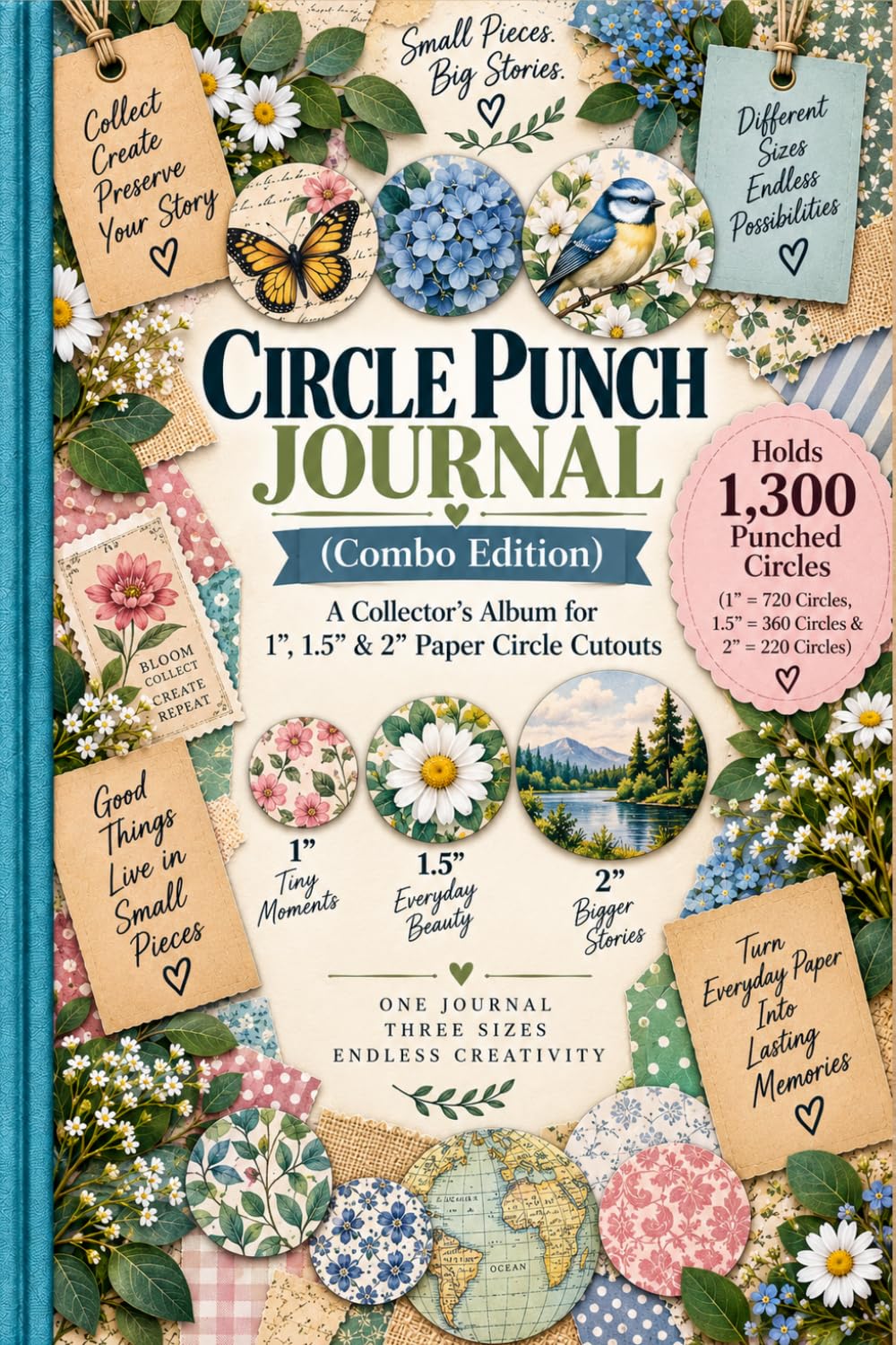Circle Punch Journal Combo Edition for 1", 1.5" & 2" Circles (25.4mm, 38mm & 50.8mm - Diameter): A Collector's Album That Holds 1,300 Punched Circles | 6 x 9 Inch Size | Cream/Ivory Colored Paper baixar o livro de graça