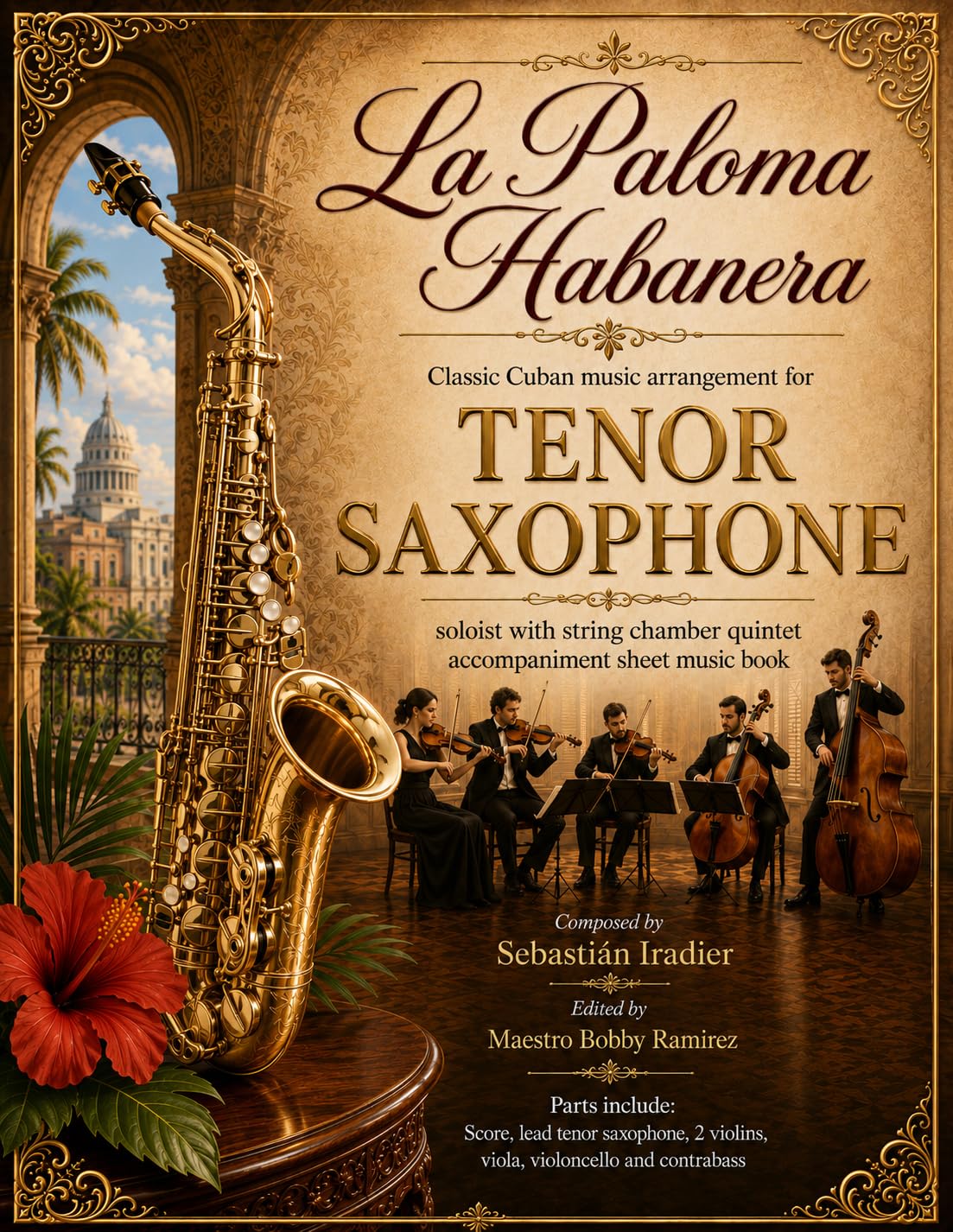 La Paloma Habanera - Classic Cuban Music Arrangement for Tenor Saxophone Soloist: with string chamber quintet accompaniment sheet music book (English Edition) baixar o livro de graça