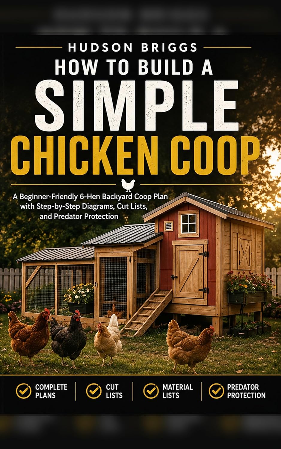 ler totalmente How to Build a Simple Chicken Coop: A Beginner-Friendly 6-Hen Backyard Coop Plan with Step-by-Step Diagrams, Cut Lists, and Predator Protection (English Edition)