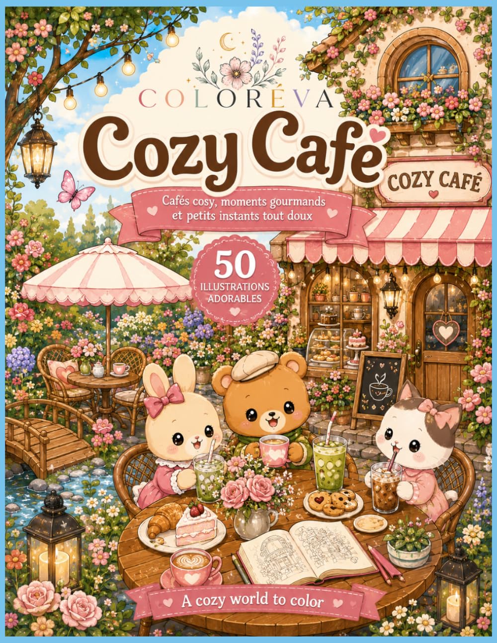 Cozy Cafe: 50 illustrations adorables de cafés cosy, moments gourmands et petits plaisirs à colorier – Pour petits et grands (French Edition) baixar livro de graça