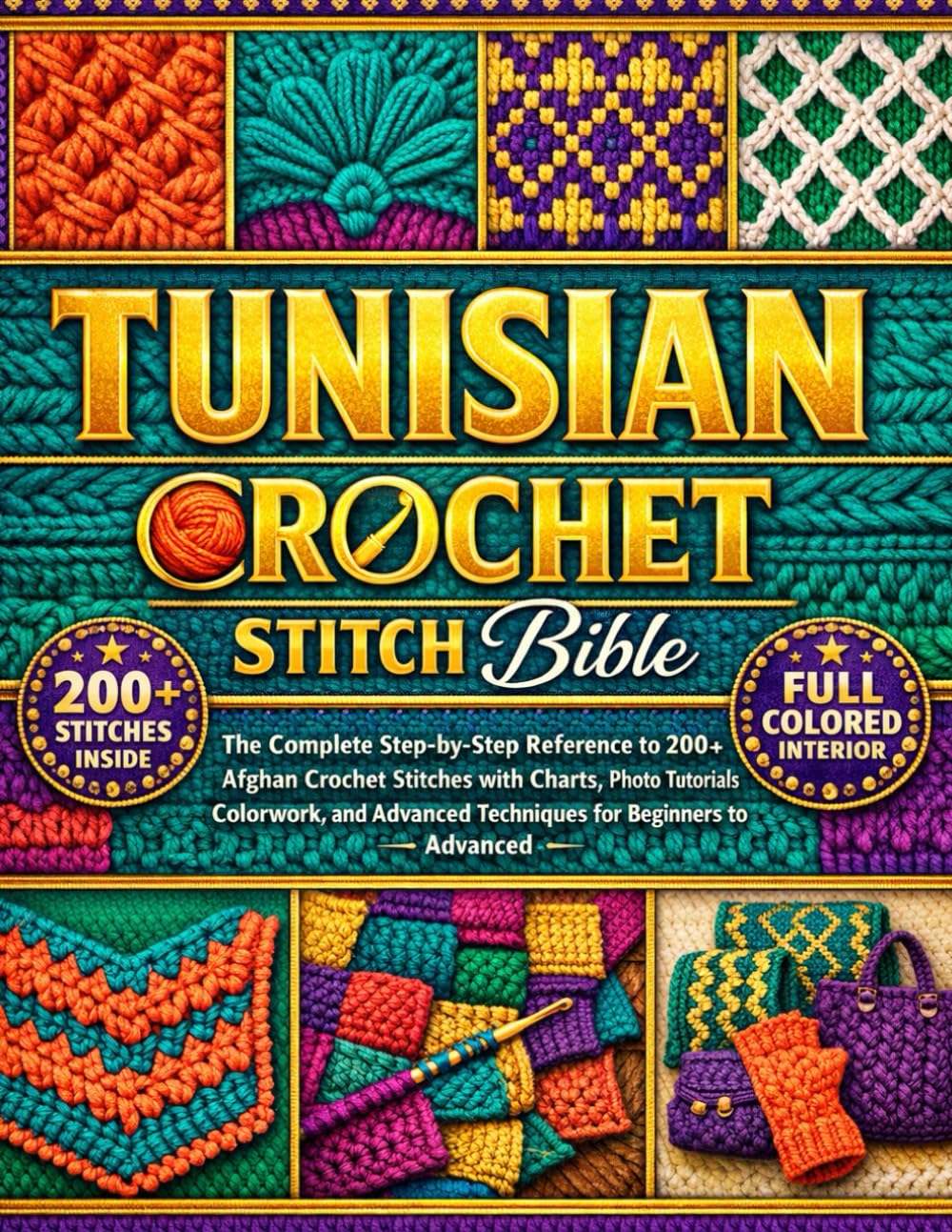 ler totalmente TUNISIAN CROCHET STITCH BIBLE: The Complete Step-by-Step Reference to 200+ Afghan Crochet Stitches with Charts, Photo Tutorials, Colorwork, and Advanced Techniques for Beginners to Advanced