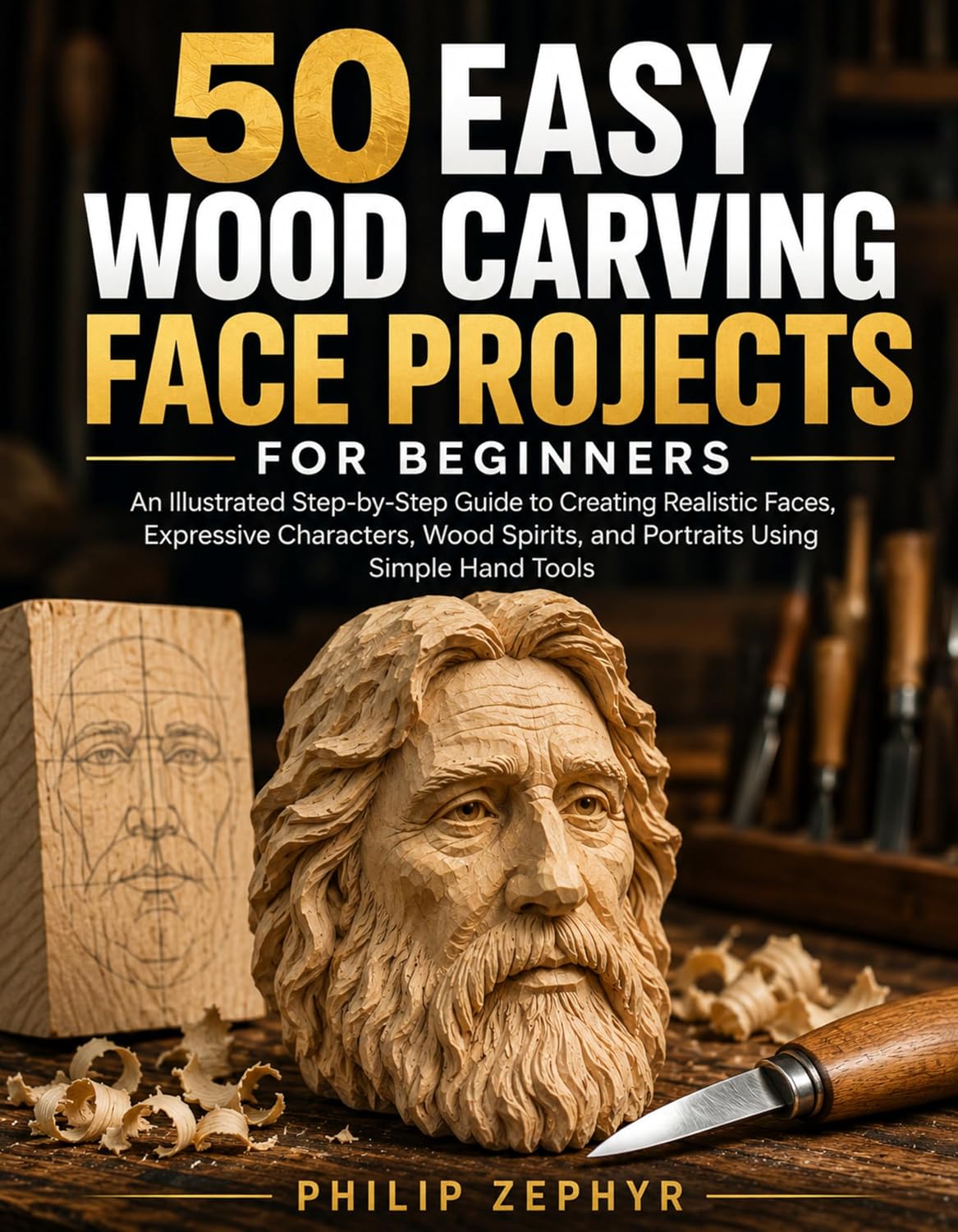 capítulo por capítulo baixar 50 Easy Wood Carving Face Projects for Beginners: An Illustrated Step-by-Step Guide to Creating Realistic Faces, Expressive Characters, Wood Spirits, and... Using Simple Hand Tools (English Edition)