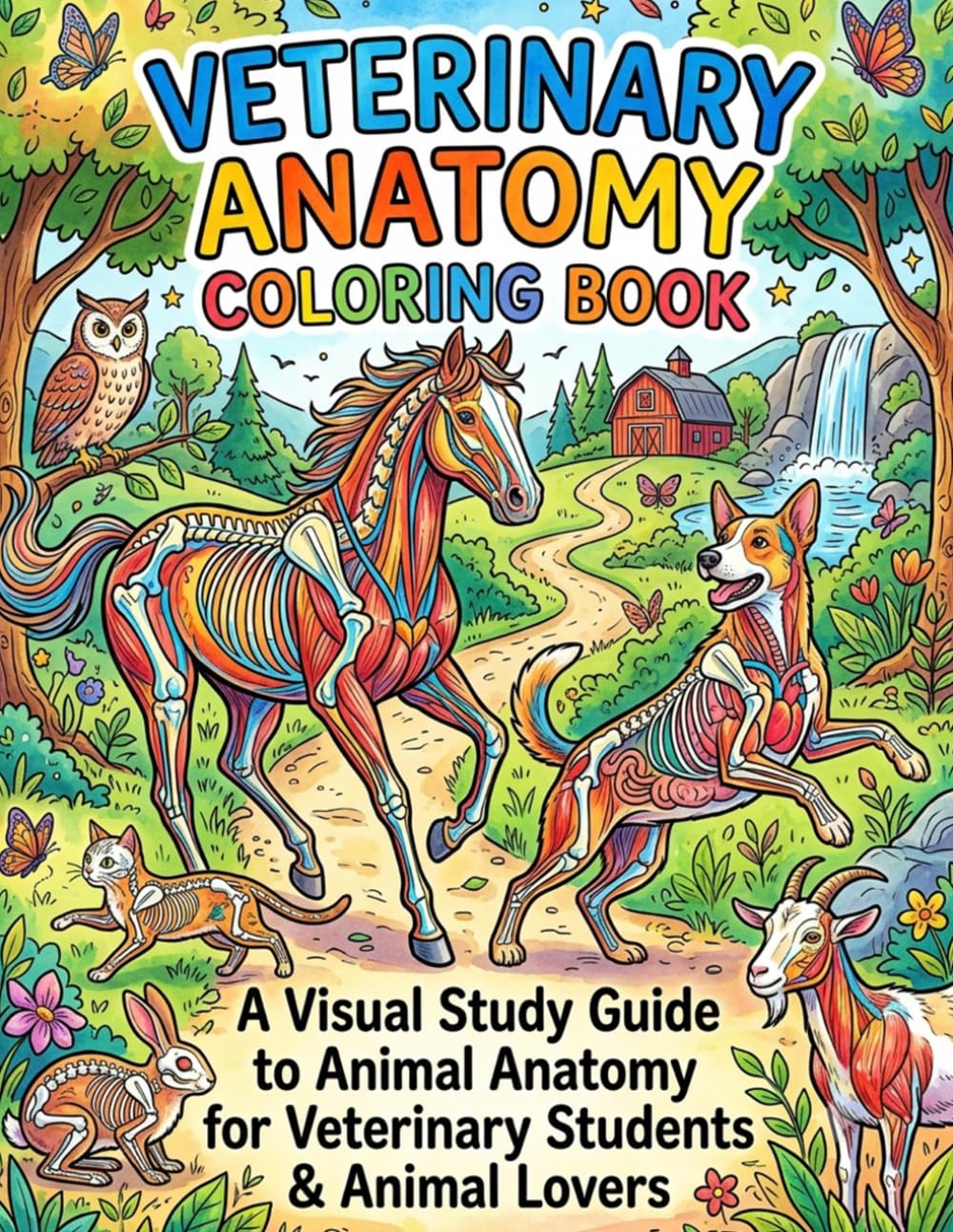 ler totalmente Veterinary Anatomy Coloring Book: A Visual Study Guide to Animal Anatomy for Veterinary Students & Animal Lovers