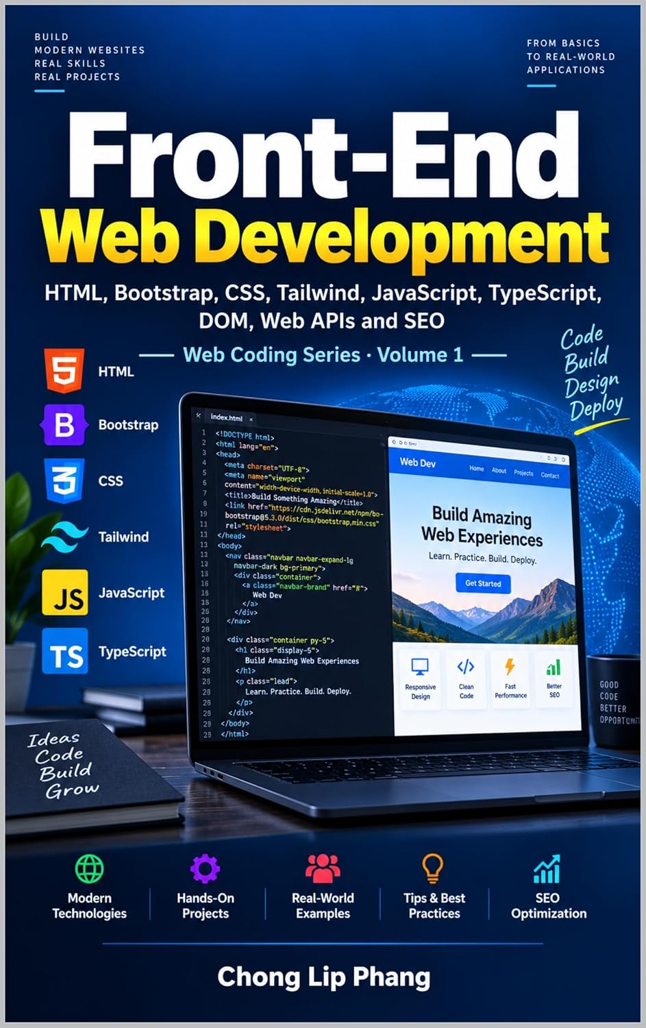 ler totalmente Front-End Web Development: HTML, Bootstrap, CSS, Tailwind, JavaScript, TypeScript, DOM, Web APIs and SEO (Web Coding Series Book 1) (English Edition)