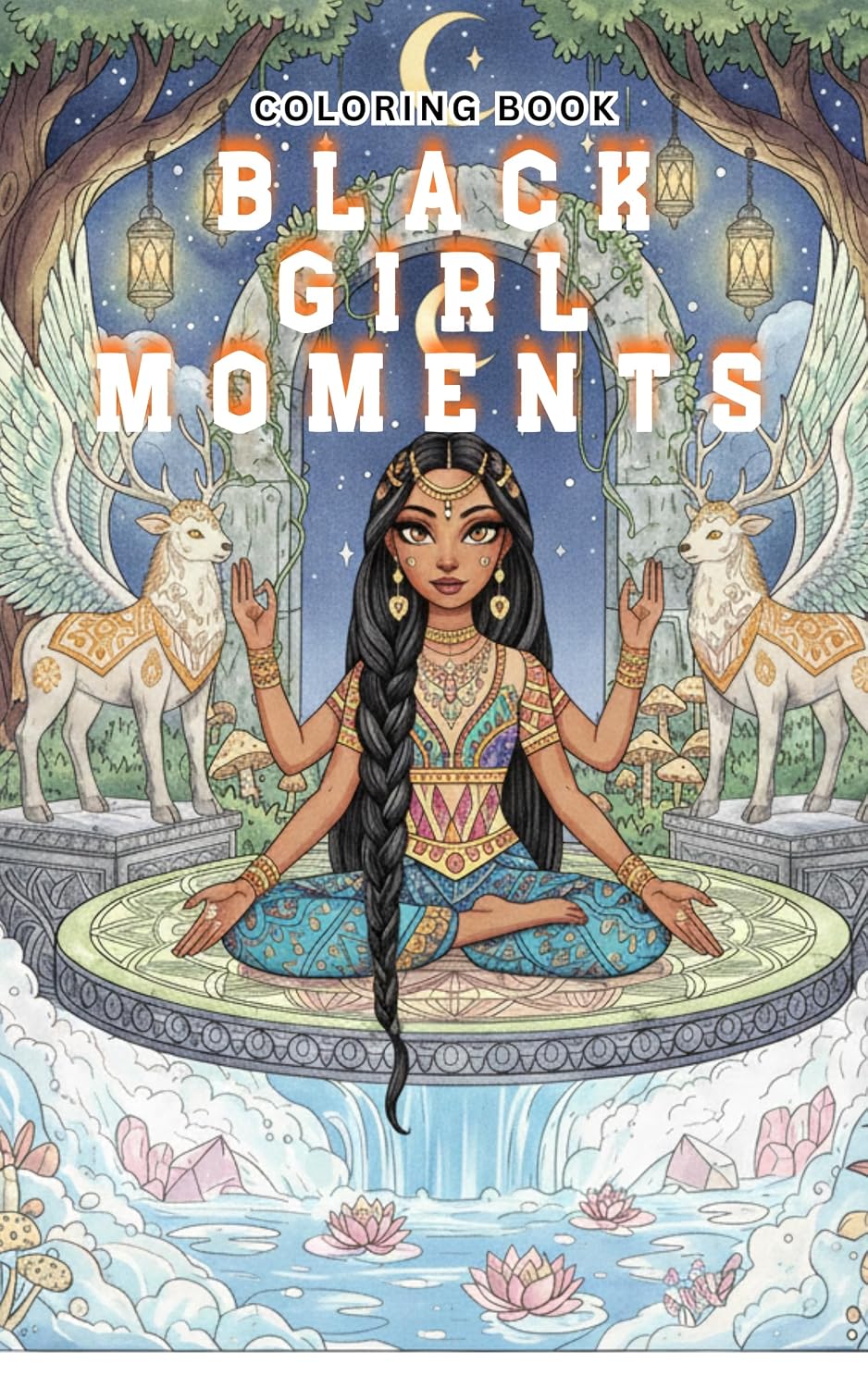 ler totalmente Black girl Moments: Beautiful Portraits of Black Excellence: A Soulful Coloring Book Celebrating Melanin Queens and Spiritual Balance. (English Edition)