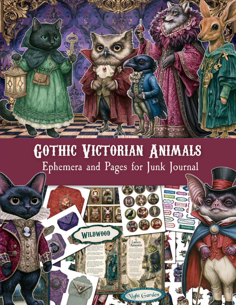 Gothic Victorian Animals. Ephemera and Pages for Junk Journal: Dark Fairy Tale Paper Dolls, Fussy Cuts and Printable Designs for Scrapbooking baixar livro de graça