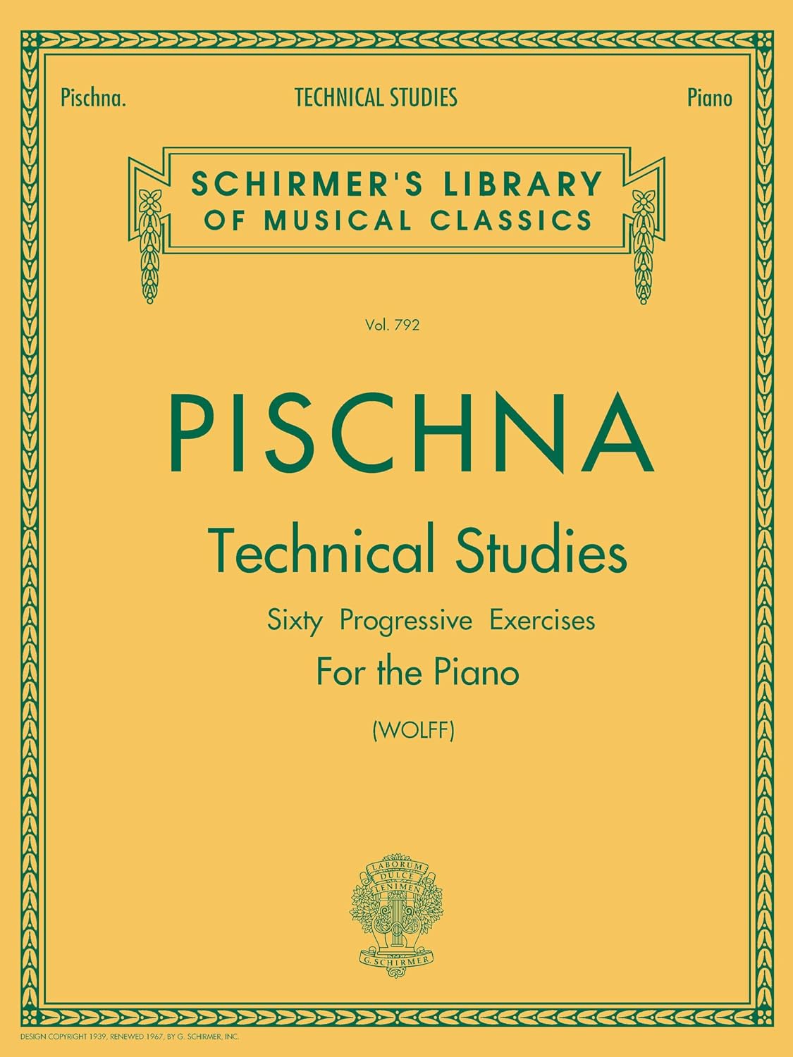 Pischna: Technical Studies for the Piano Method Book with Classical Technique Exercises for Late Intermediate Students Progressive Piano Sheet Music... Schirmer Library of Classics Volume 7: 792 baixar o livro de graça