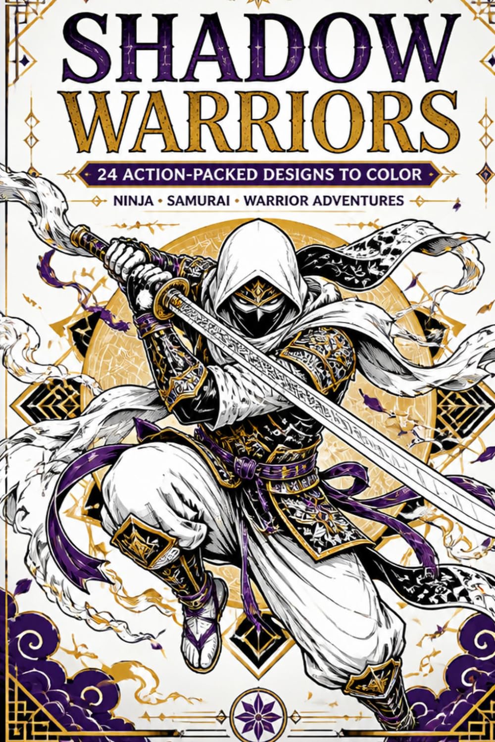 SHADOW WARRIORS: 24 EPIC NINJA, SAMURAI & WARRIOR ADVENTURES TO COLOR baixar o livro de graça