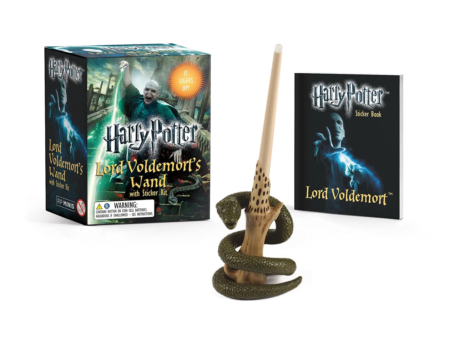 Harry Potter Lord Voldemort's Wand with Sticker Kit [With Book(s) and 8-Inch Light-Up Replica of Lord Voldemort's Wand]