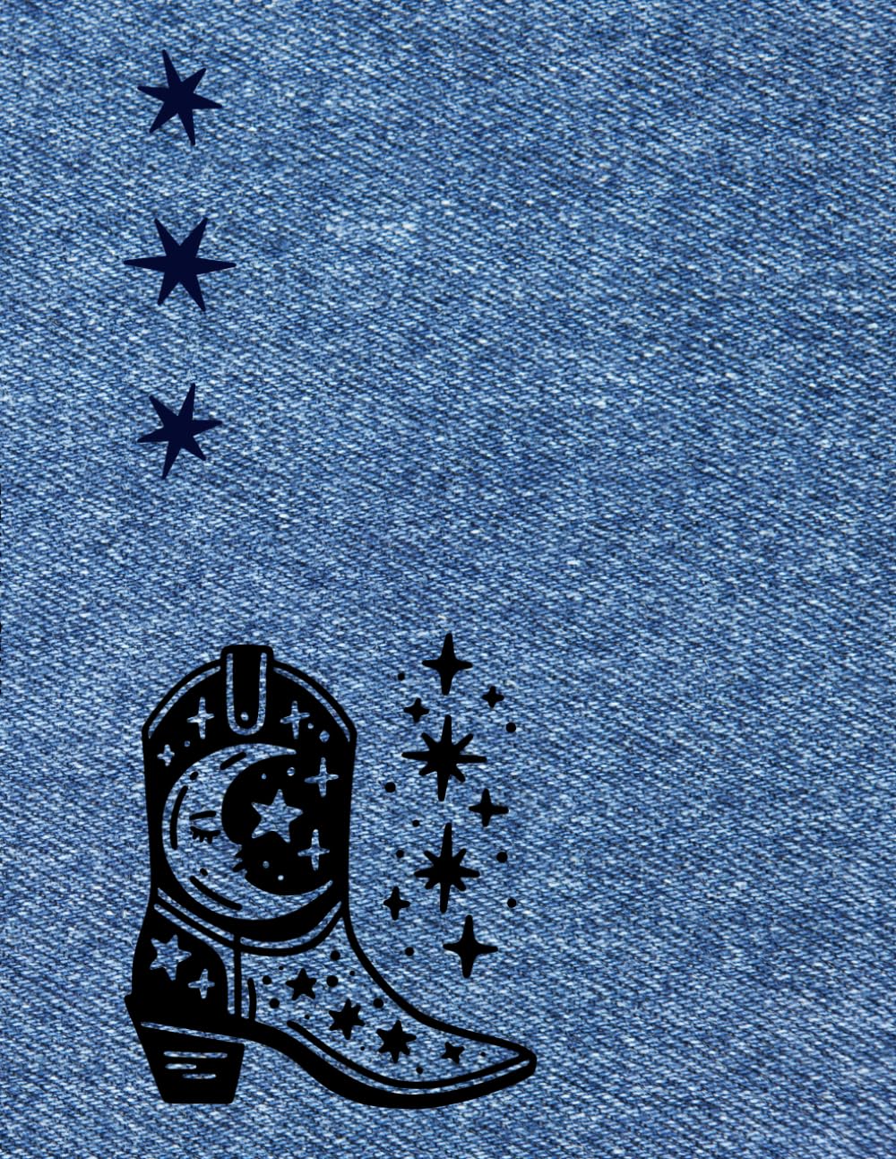 ler totalmente Large Denim and Dreams: Western themed 8.5 x 11 inch lined journal