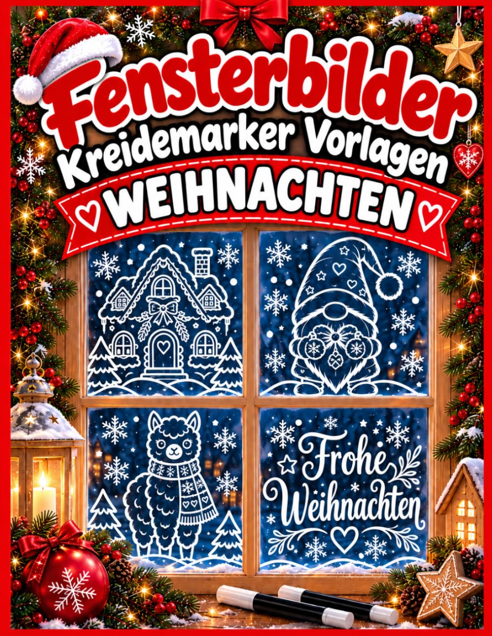 Fensterbilder Kreidemarker Vorlagen Weihnachten: XXL Schablonen & Malvorlagen zum einfachen Nachzeichnen | Große Fensterbilder Vorlagen für Winter |... und die ganze Familie (German Edition) baixar livro de graça