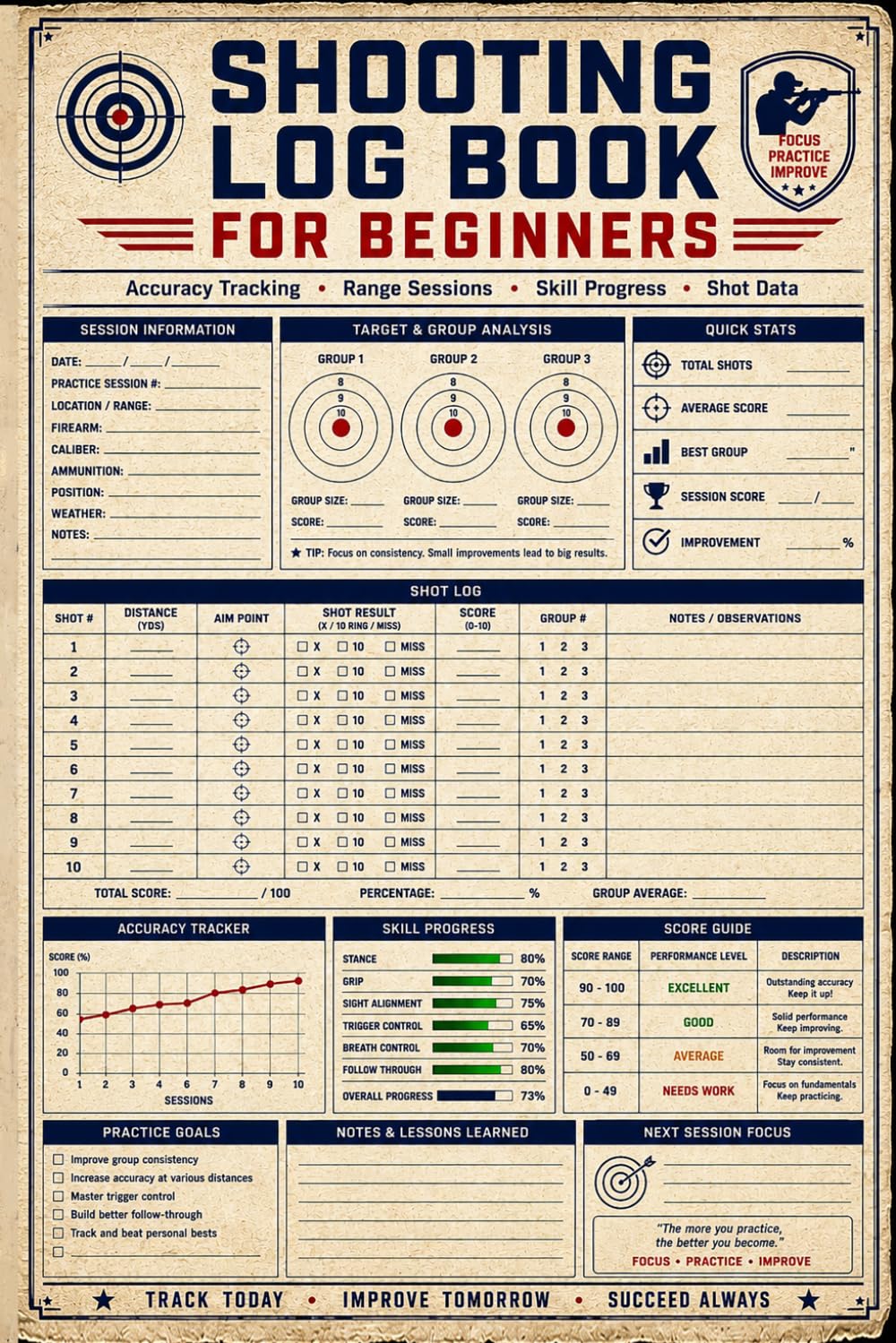 Shooting Log Book for Beginners: Simple Tracker to Build Accuracy, Monitor Ammunition Usage, Document Range Sessions & Measure Skill Improvement baixar o livro de graça