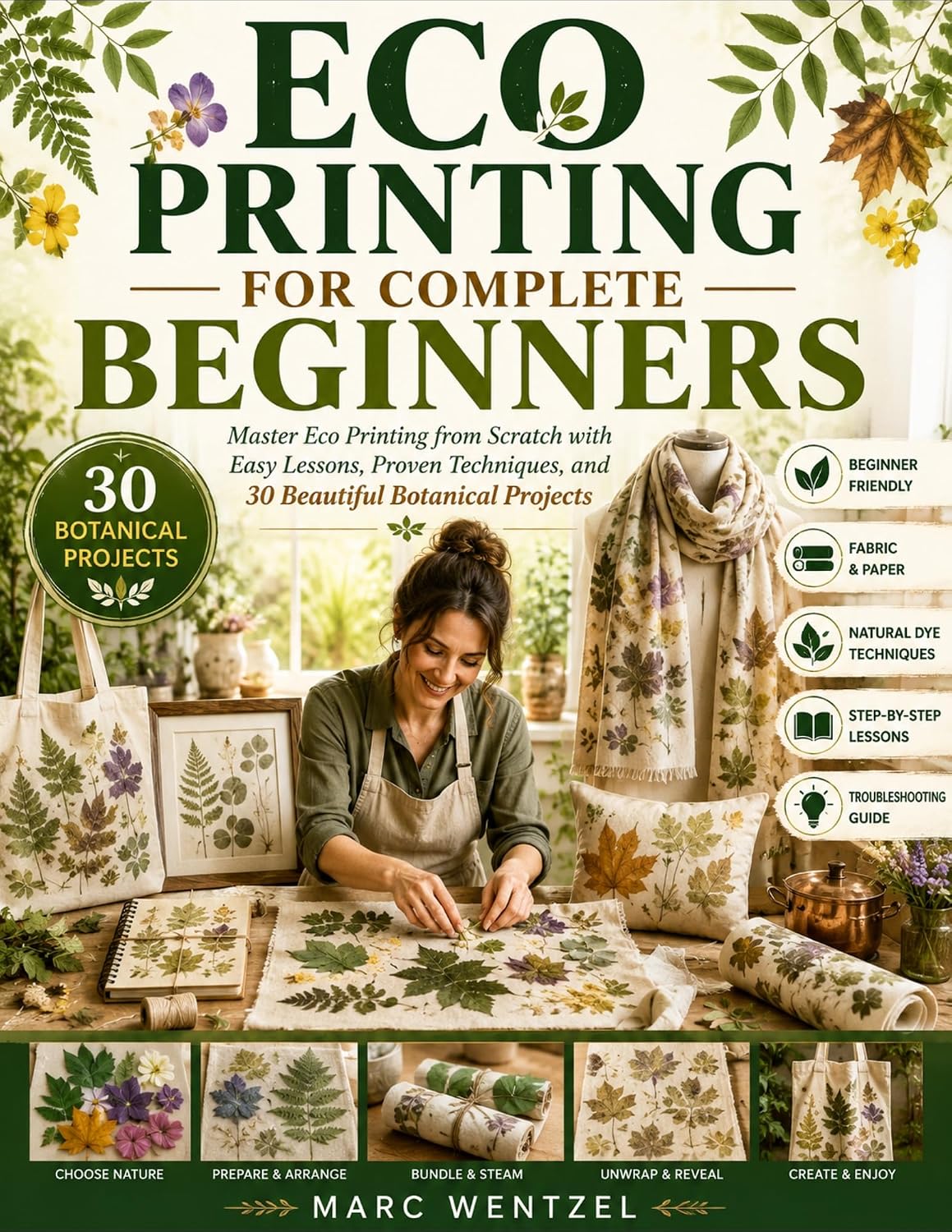 ler totalmente Eco Printing for Complete Beginners: Master Eco Printing from Scratch with Easy Lessons, Proven Techniques, and Beautiful Botanical Projects (English Edition)