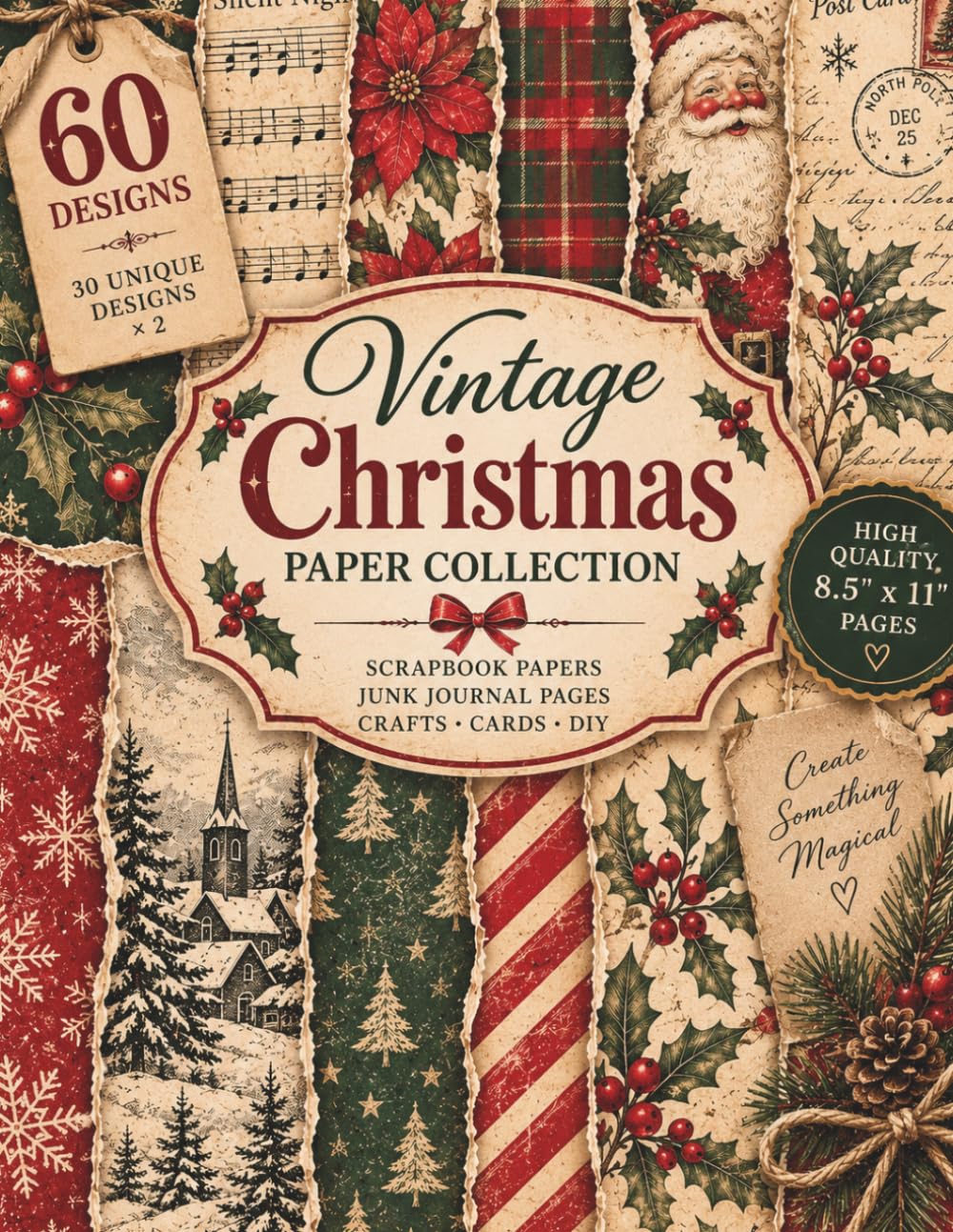 capítulo por capítulo baixar Vintage Christmas Paper Collection: Festive Craft Papers for Junk Journaling, Scrapbooking, Collage & Paper Crafts