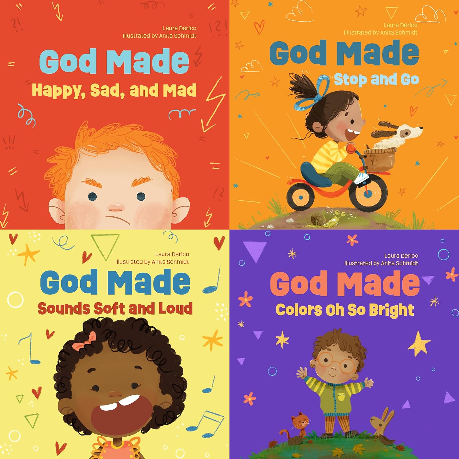 ler totalmente God Made All of Me 4-Pack (Books for Babies and Toddlers about Feelings, Actions, Colors, and Sounds): God Made Happy, Sad and Mad / God Made Stop and... and Loud / God Made Colors Oh So Bright