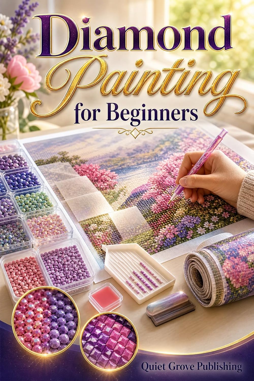 ler totalmente Diamond Painting for Beginners: A simple step-by-step guide to start diamond art, choose the right kits, master basic techniques, and create sparkling designs with confidence (English Edition)