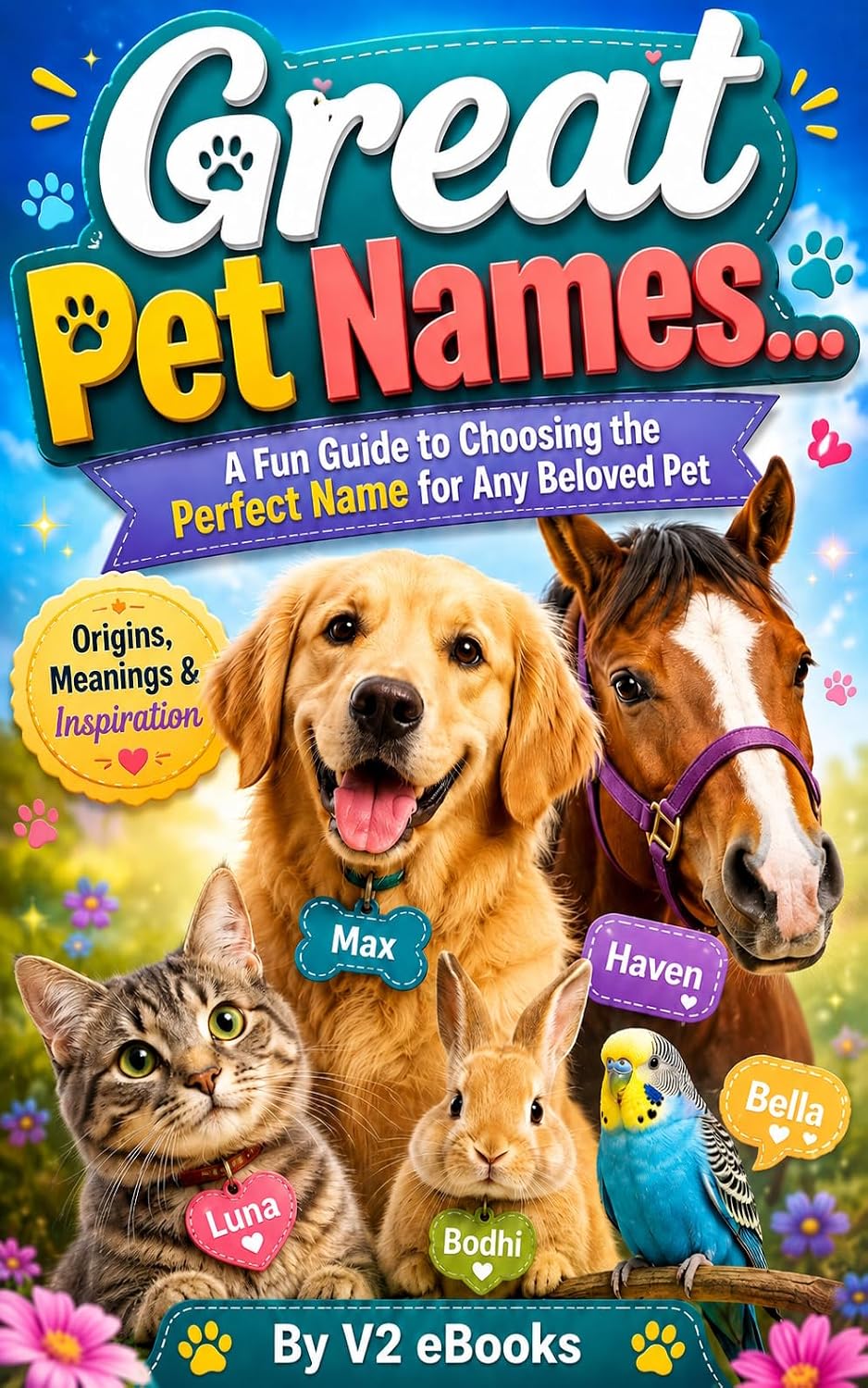 ler totalmente Great Pet Names and Their Meaning: A Fun Guide to Choosing the Perfect Name for Any Beloved Pet (Pet Lovers) (English Edition)