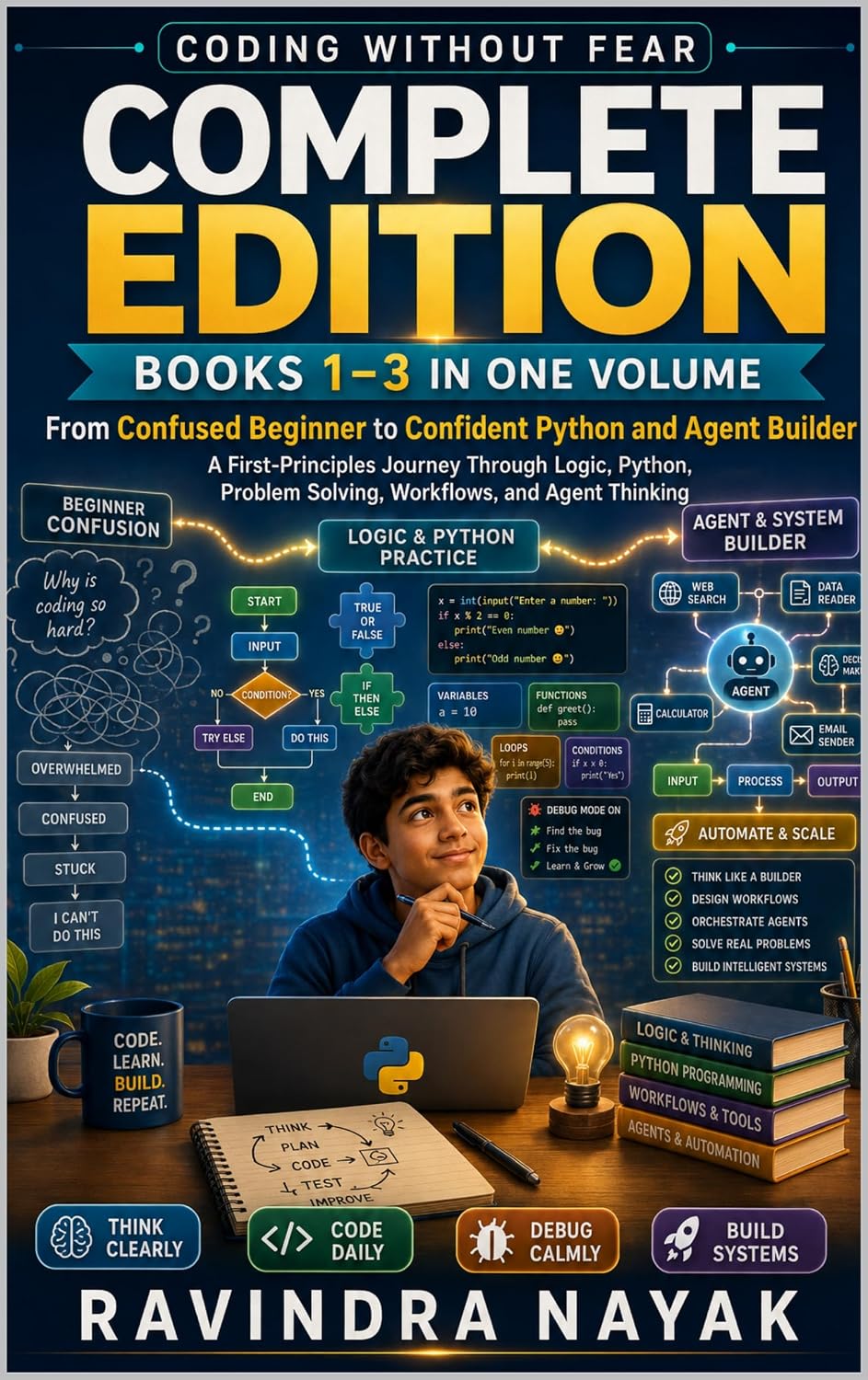 Coding Without Fear: Complete Edition: Books 1–3: From Confused Beginner to Confident Python and Agent Builder (English Edition) baixar o livro de graça