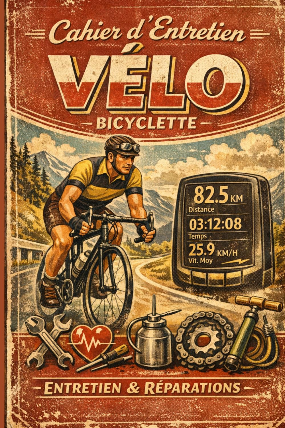 Carnet d’entretien Vélo & Suivi des Sorties Cyclistes: Journal complet pour cyclistes – Vintage – Suivi des performances, entretien du vélo et progression annuelle (French Edition) baixar livro de graça