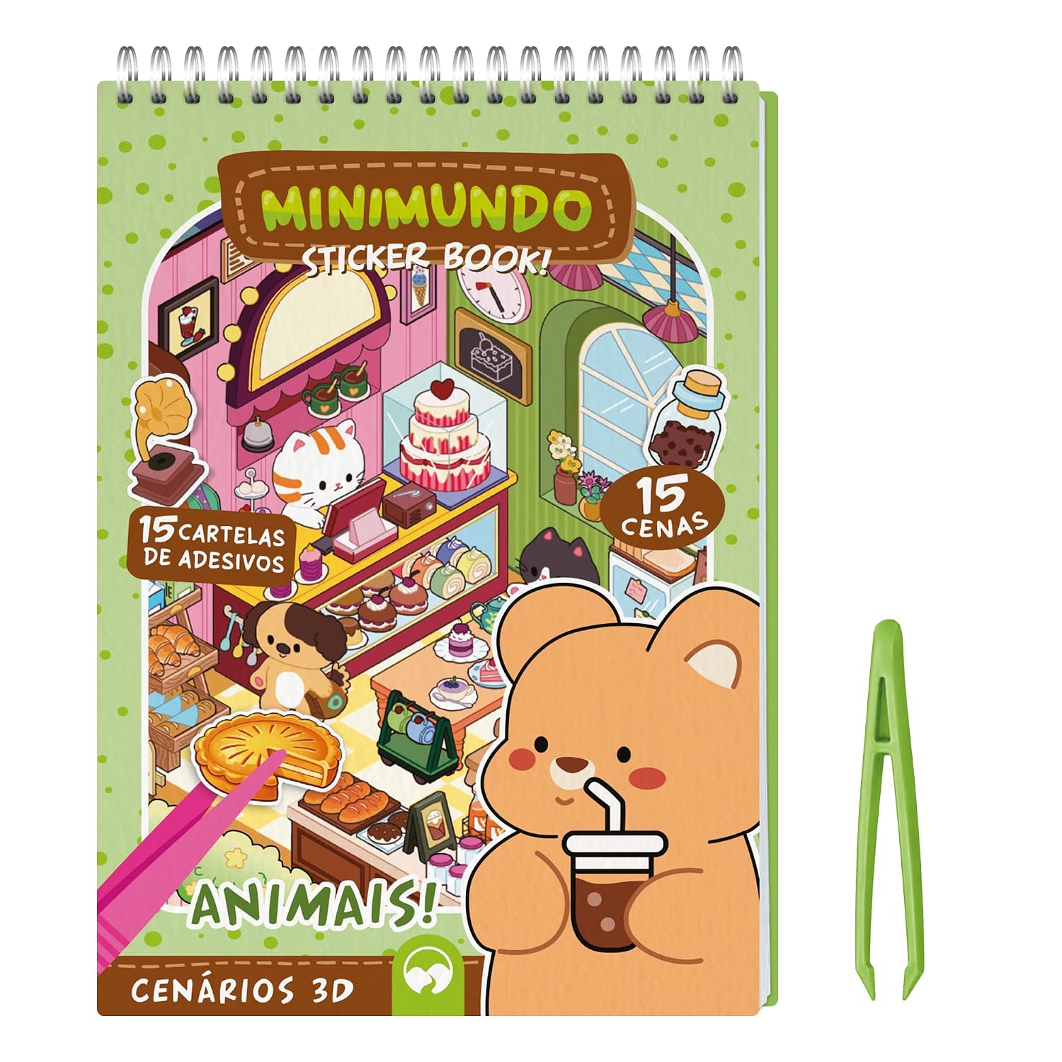 capítulo por capítulo baixar Animais - Minimundo Sticker Book: 15 Cenários, 15 Cartelas de Adesivos para colar e Pinça Plástica